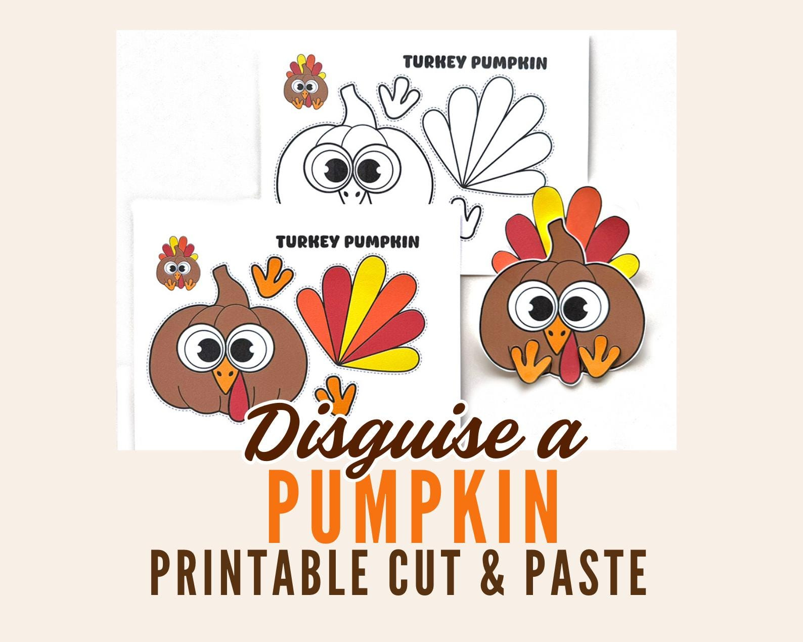 Disguise A Pumpkin As A Turkey, Turkey Pumpkin Disguise, Pumpkin In Disguise Project, Halloween Craft For Kids, Halloween Kids Activities throughout Turkey in Disguise Pumpkin