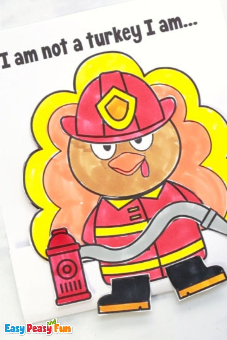 Disguise A Turkey As A Firefighter Printable Template pertaining to Turkey In Disguise Firefighter