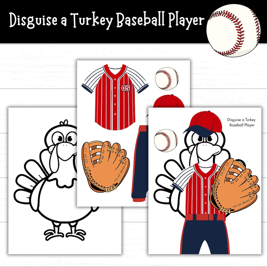 Disguise A Turkey Baseball Player, Printable Turkey Disguise in Turkey In Disguise Baseball