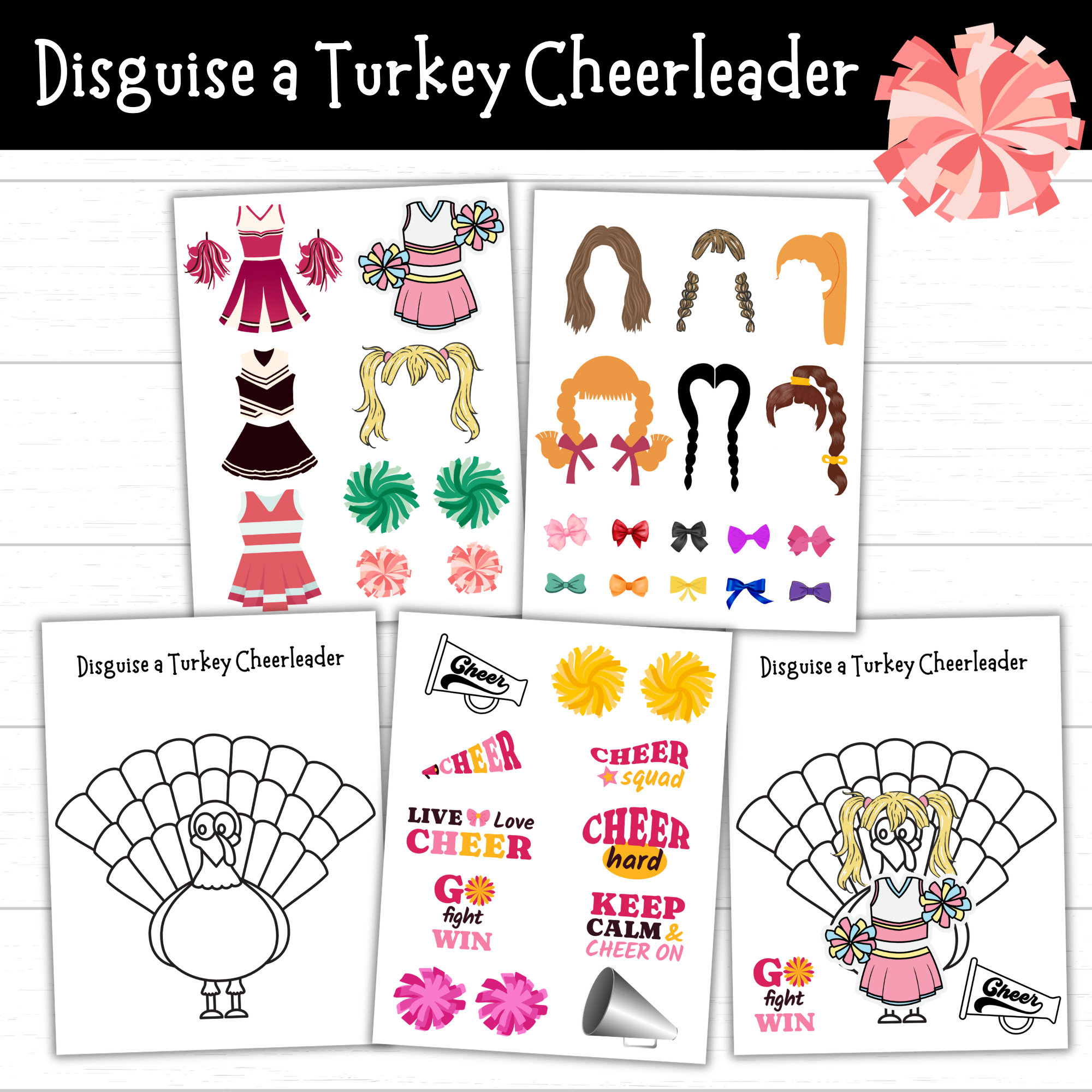 Disguise A Turkey Cheerleader, Cheerleader Turkey, Turkey In inside Turkey In Disguise Outfits