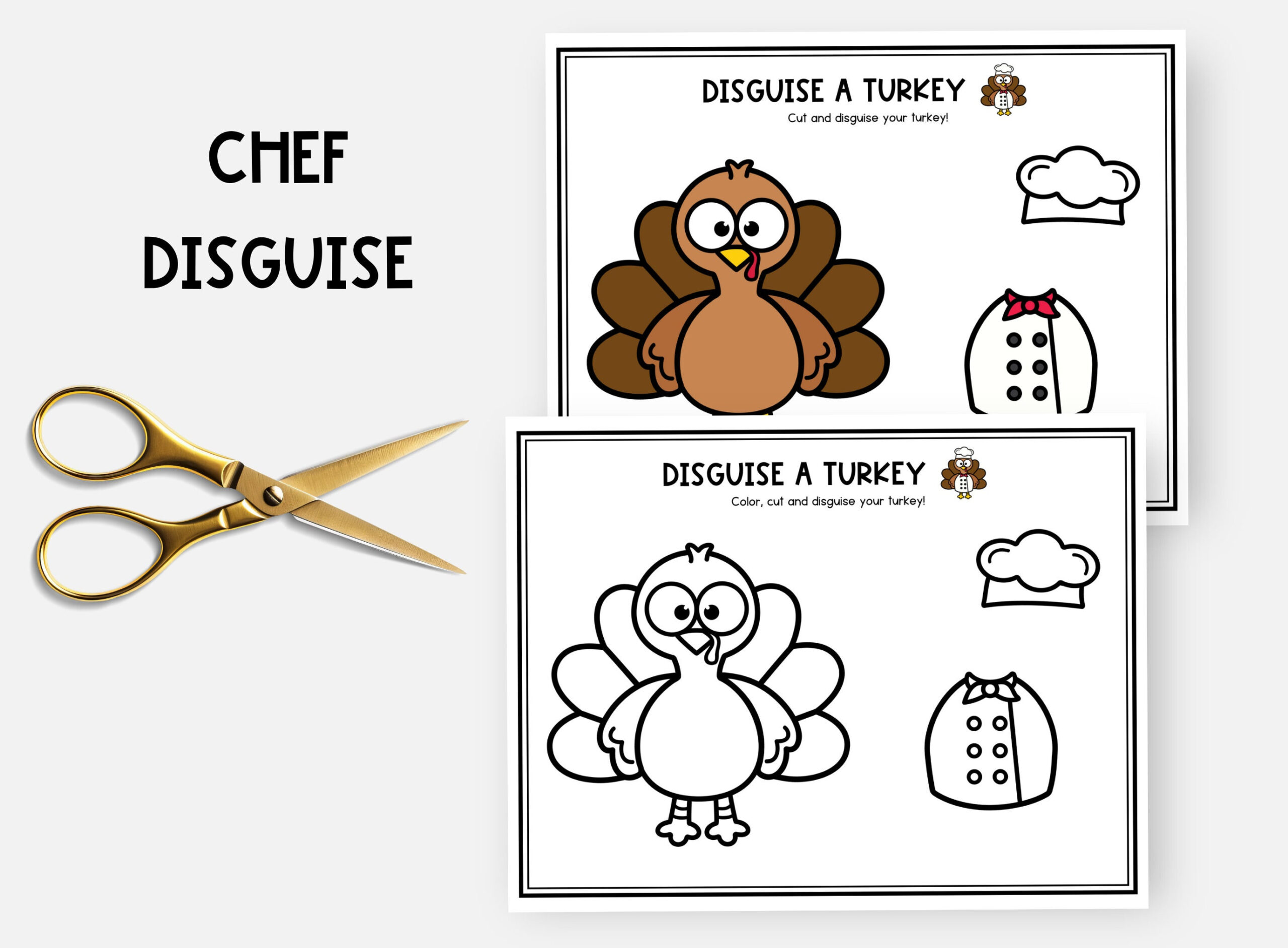 Disguise A Turkey, Chef Disguise, Turkey In Disguise Project with regard to Turkey In Disguise Chef