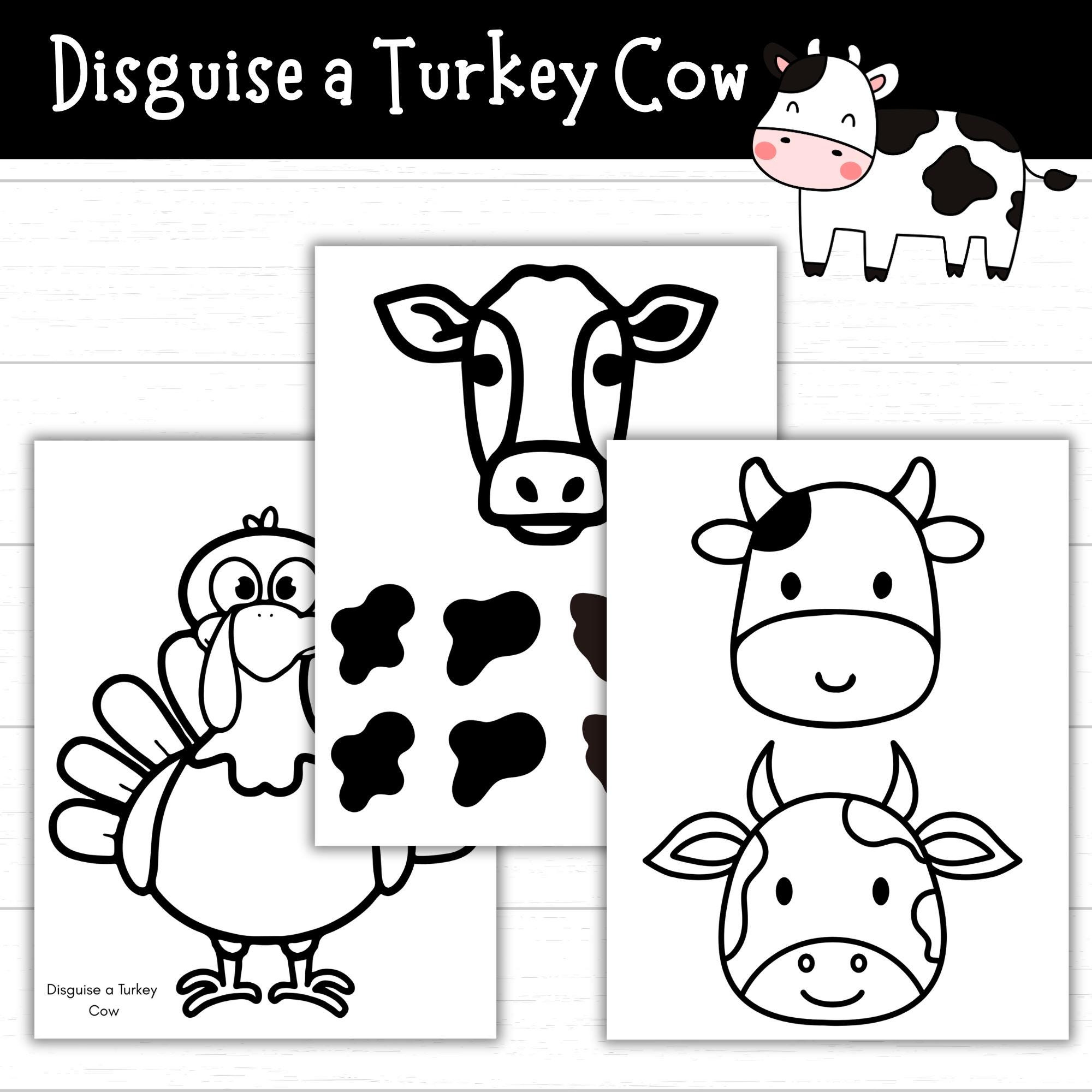 Disguise A Turkey Cow Craft, Printable Thanksgiving Activity For within Cow Turkey in Disguise