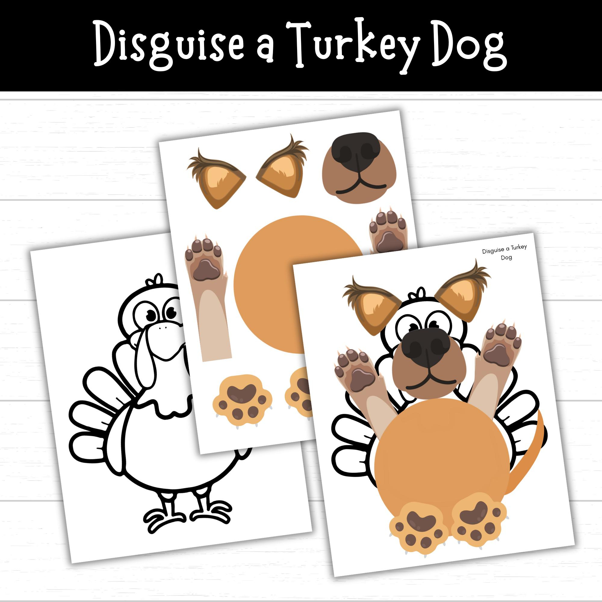 Disguise A Turkey Dog Printable Craft, Thanksgiving Project For intended for Turkey in Disguise As a Dog