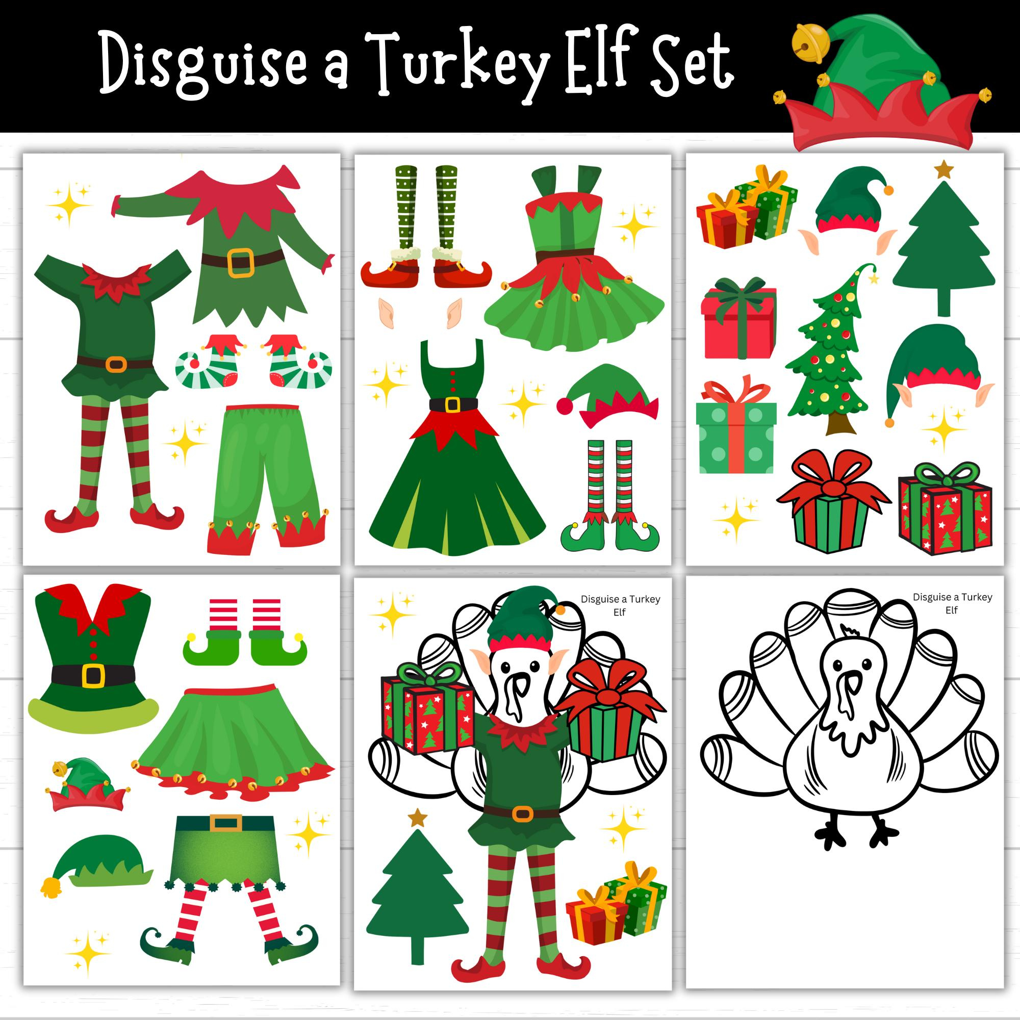Disguise A Turkey Elf, Elf Turkey, Turkey Printables, Turkey In for Turkey Disguise Project Elf