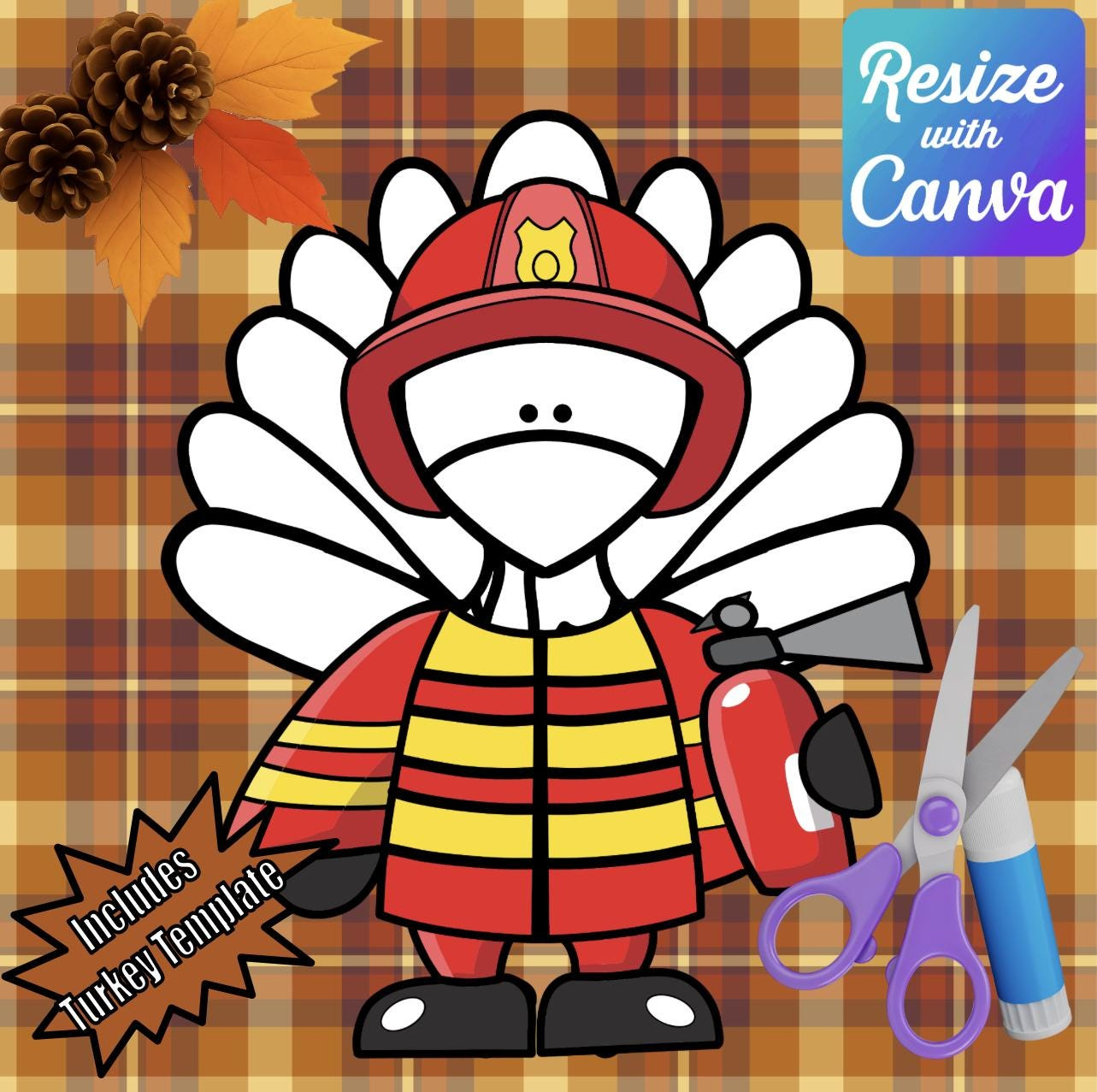 Disguise A Turkey-Firefighter Disguise-Resizable! - Etsy for Turkey in Disguise Fireman