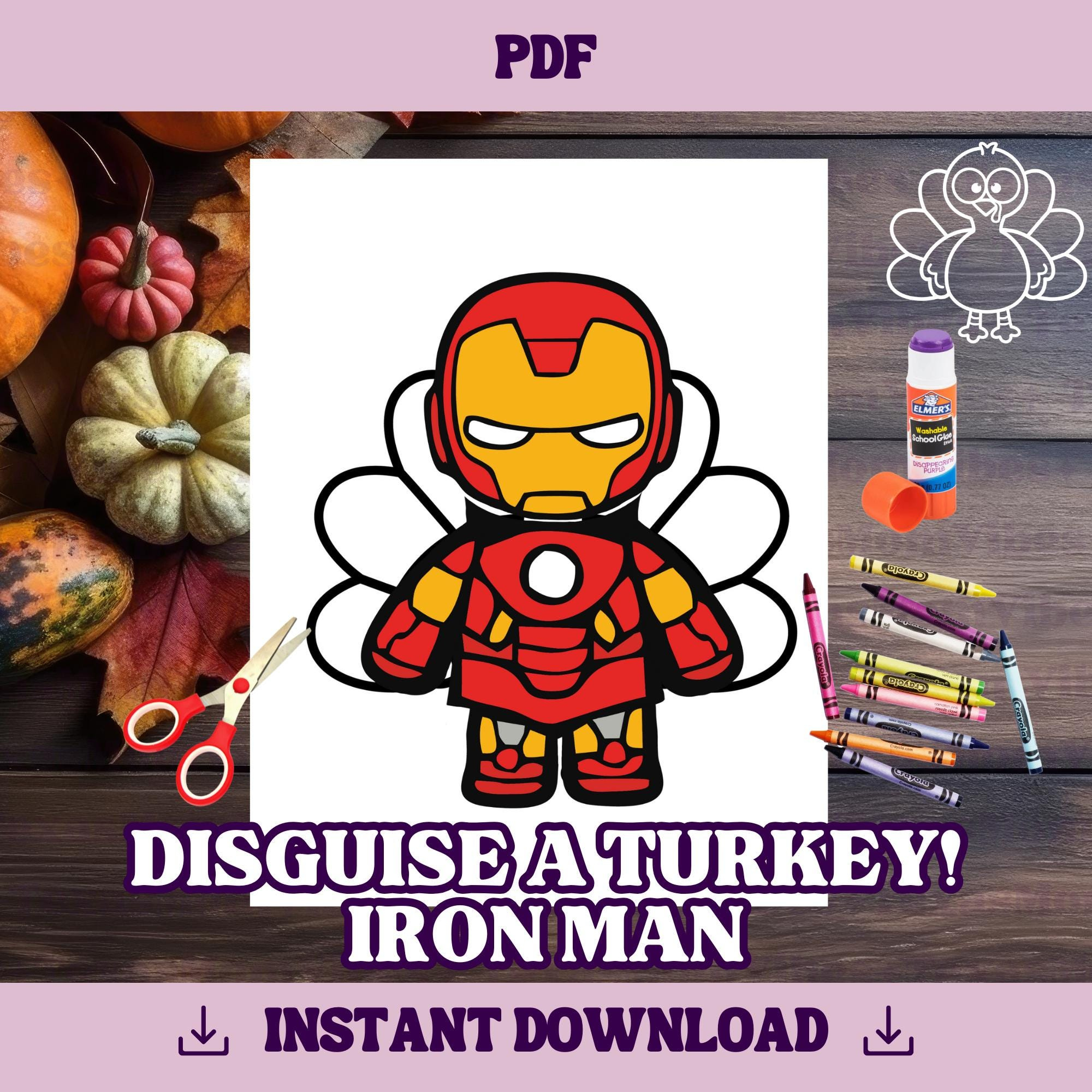 Disguise A Turkey-Iron Man Template | Thanksgiving Craft Printable regarding Iron Man Turkey Disguise Printable