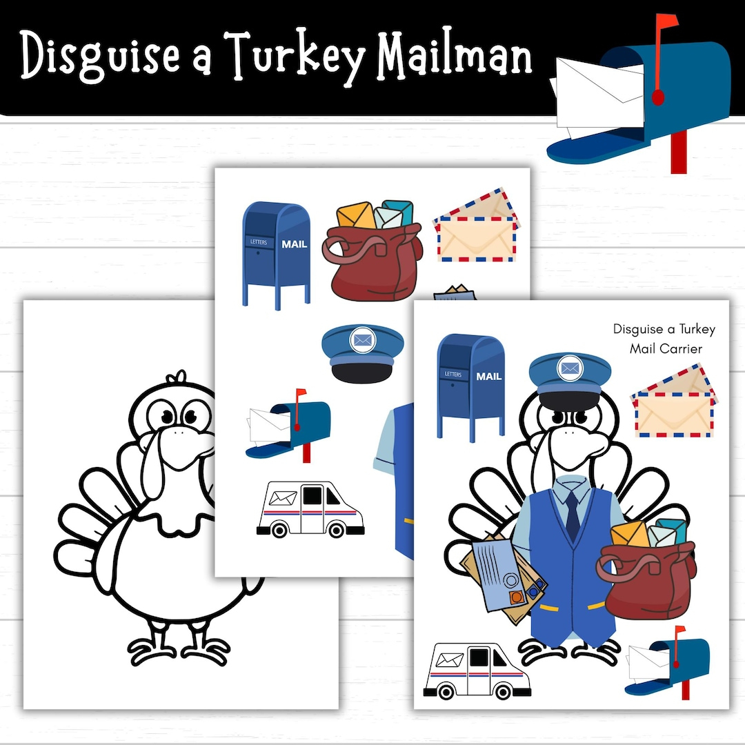 Disguise A Turkey Mailman, Mail Carrier, Printable Disguise A pertaining to Turkey In Disguise Mailman