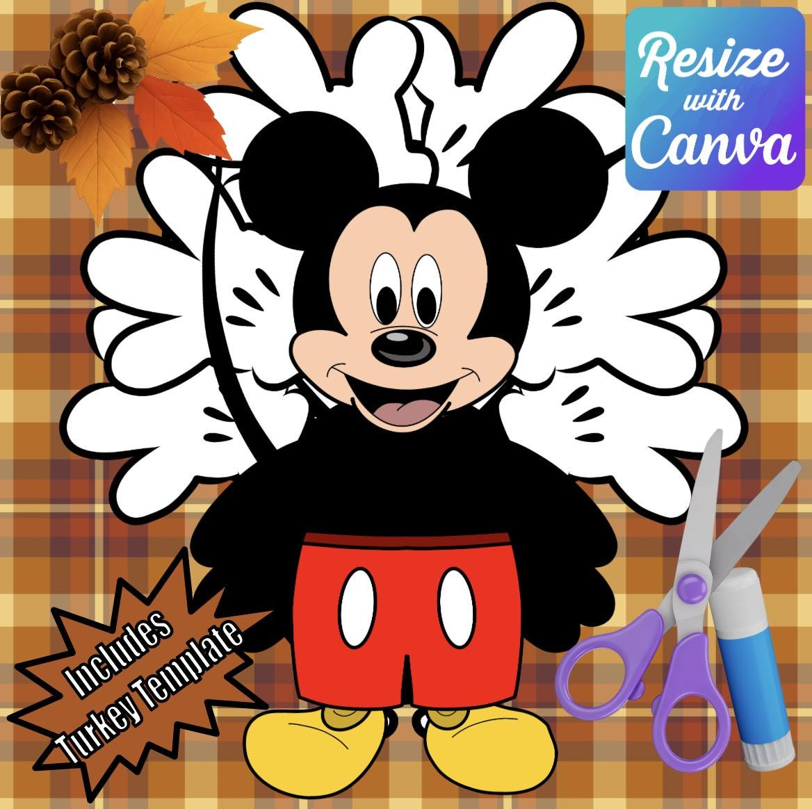 Disguise A Turkey- Mouse Disguise-Resizable! - Etsy Australia in Mickey Mouse Turkey In Disguise