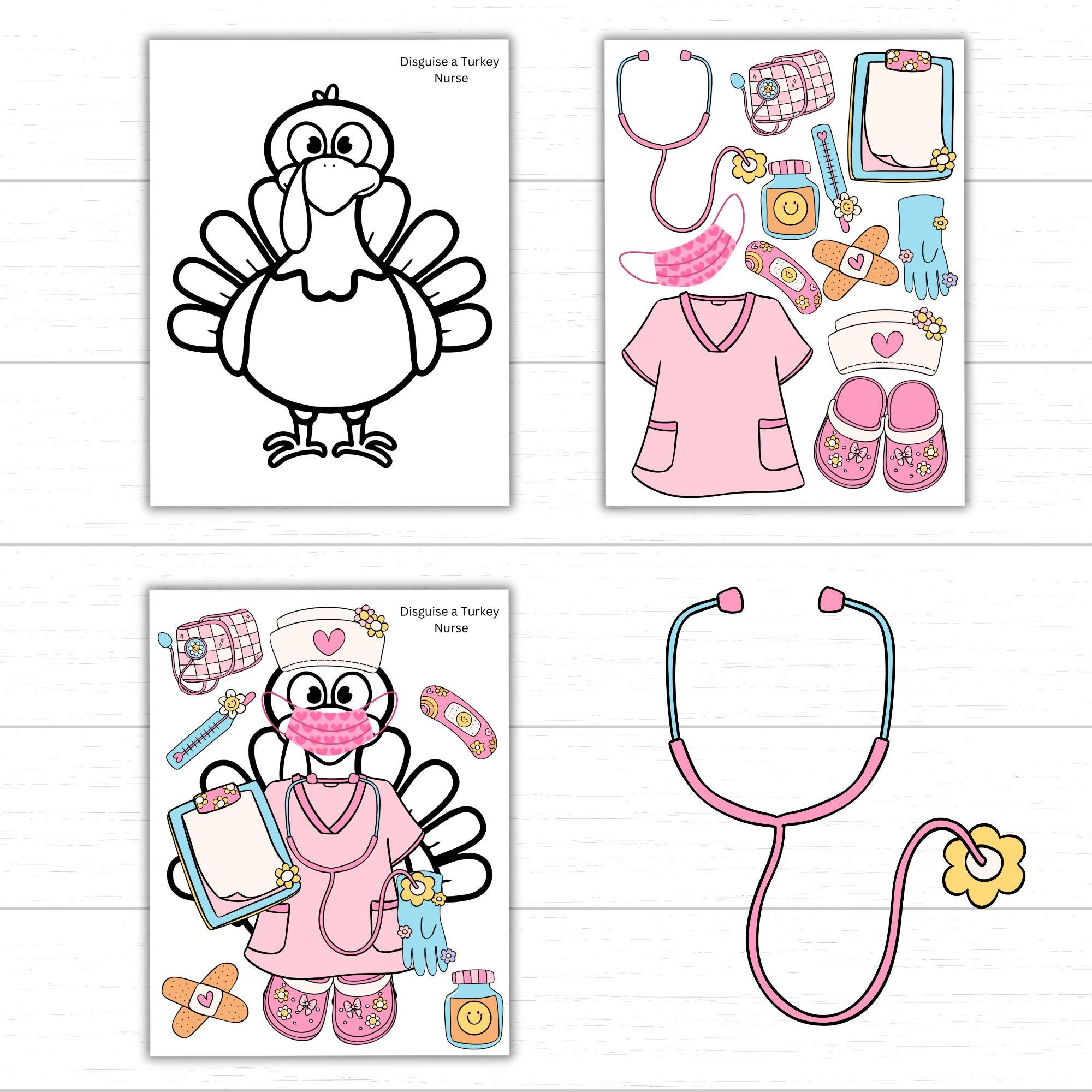 Disguise A Turkey Nurse, Nurse Turkey, Printable Nurse Outfit within Turkey In Disguise Nurse