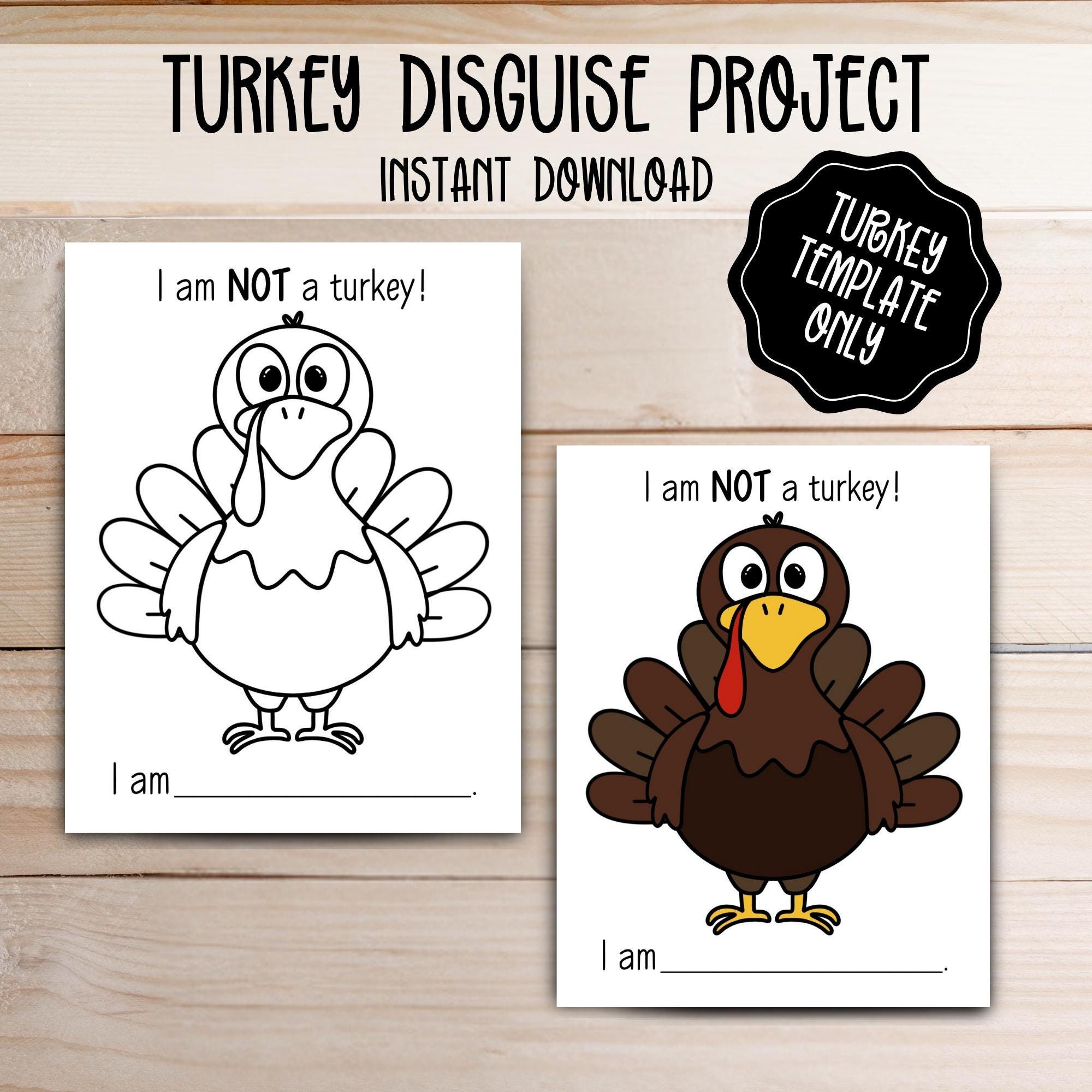 Disguise A Turkey Printable Activity - Turkey Only - Hide A Turkey within Template Printable Disguise A Turkey Template