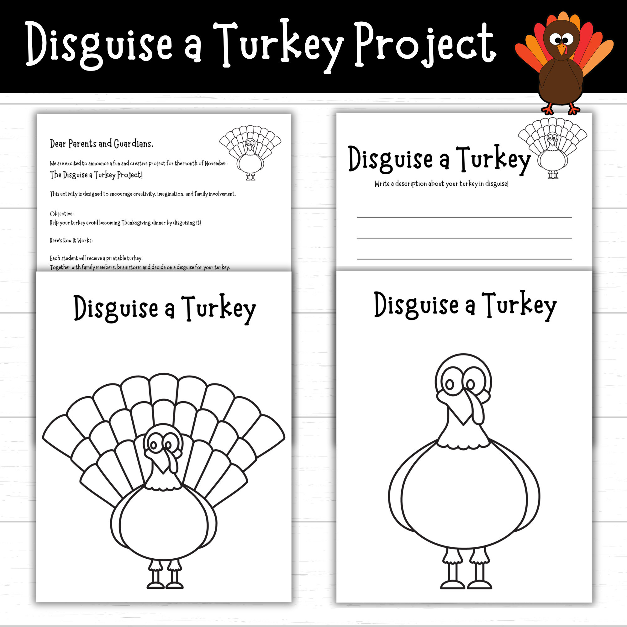 Disguise A Turkey Project, Turkey In Disguise, Printable Disguise pertaining to Transformer Turkey In Disguise Template