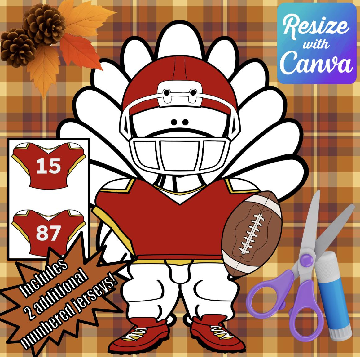 Disguise A Turkey-Red/ Yellow Football Player Disguise-Resizable within Turkey Football Player Disguise