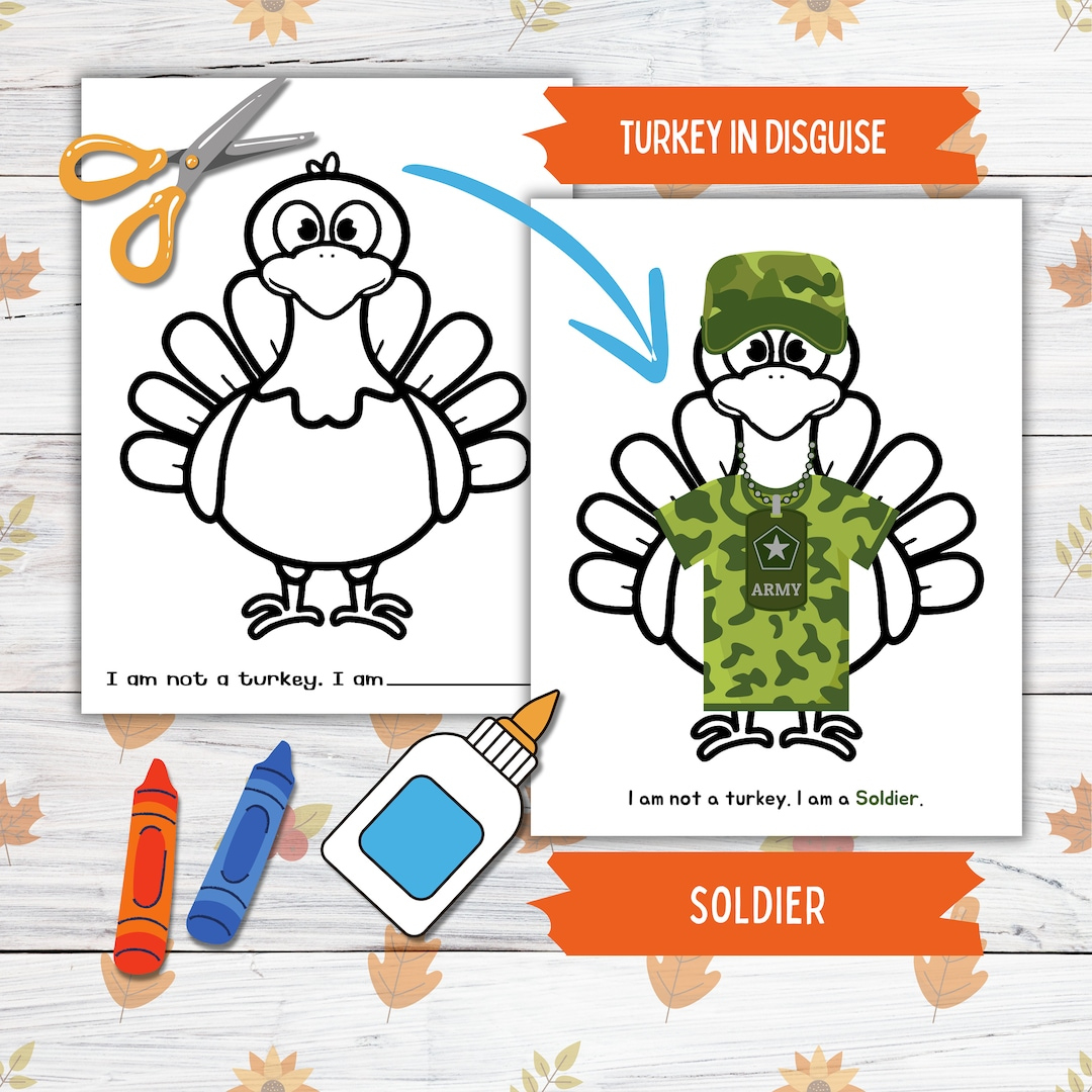 Disguise A Turkey Thanksgiving Printable Crafts For Kids And throughout Army Turkey In Disguise