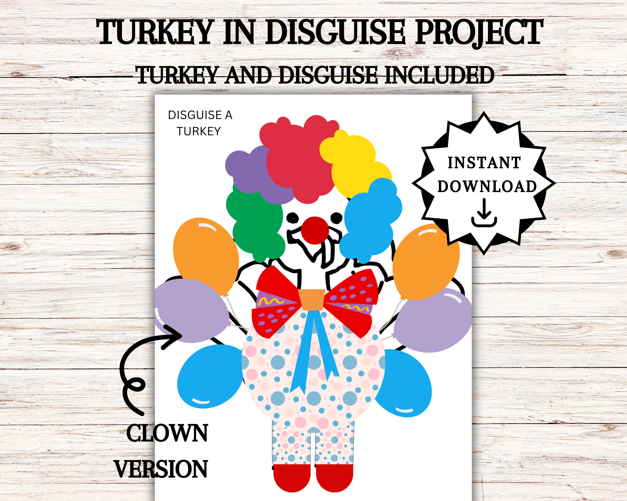 Disguise A Turkey, Turkey In Disguise Printable, Thanksgiving inside Turkey In Disguise Clown