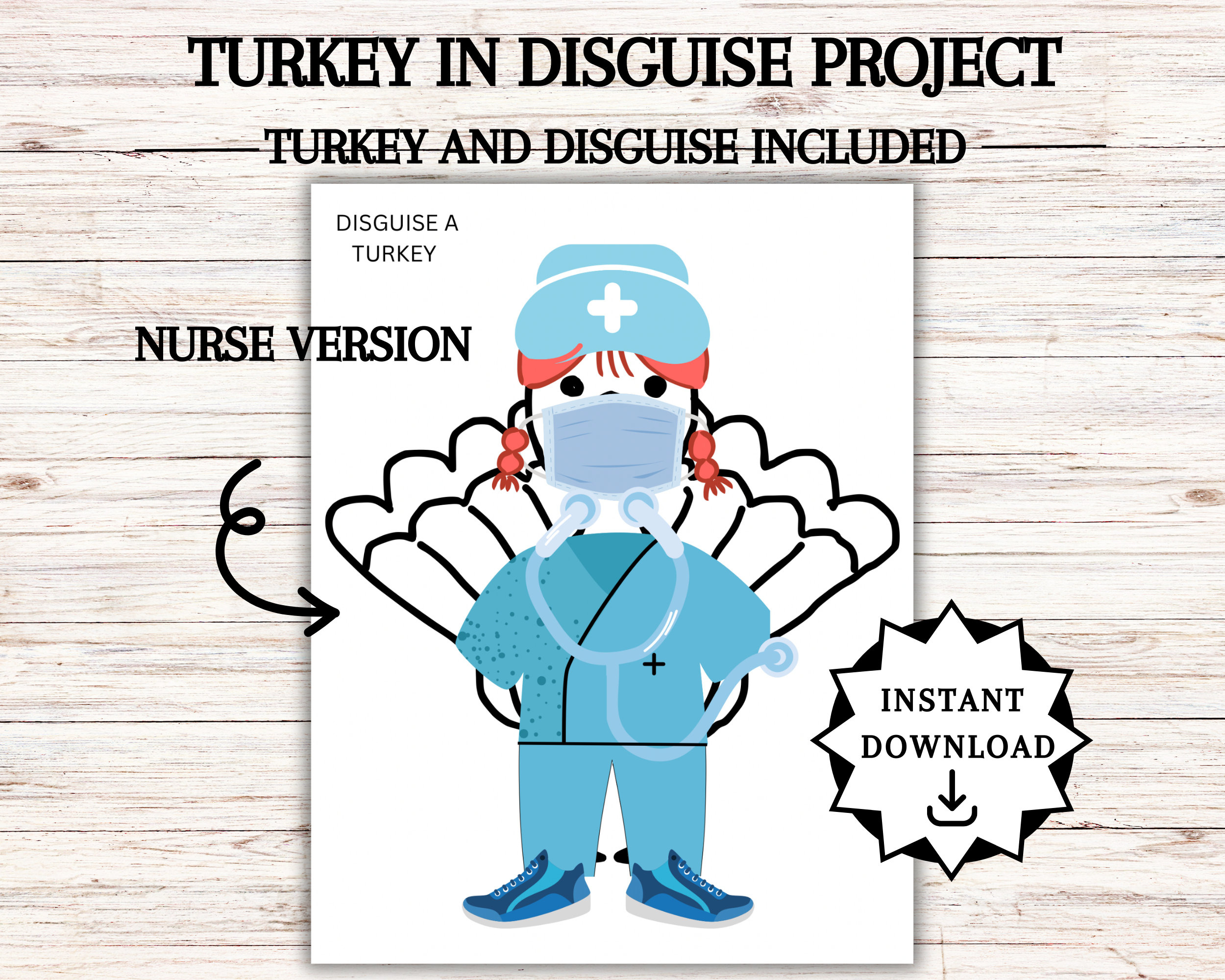 Disguise A Turkey, Turkey In Disguise Printable, Thanksgiving regarding Turkey in Disguise Nurse