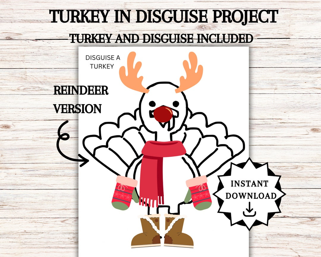 Disguise A Turkey, Turkey In Disguise Printable, Thanksgiving regarding Turkey In Disguise Reindeer
