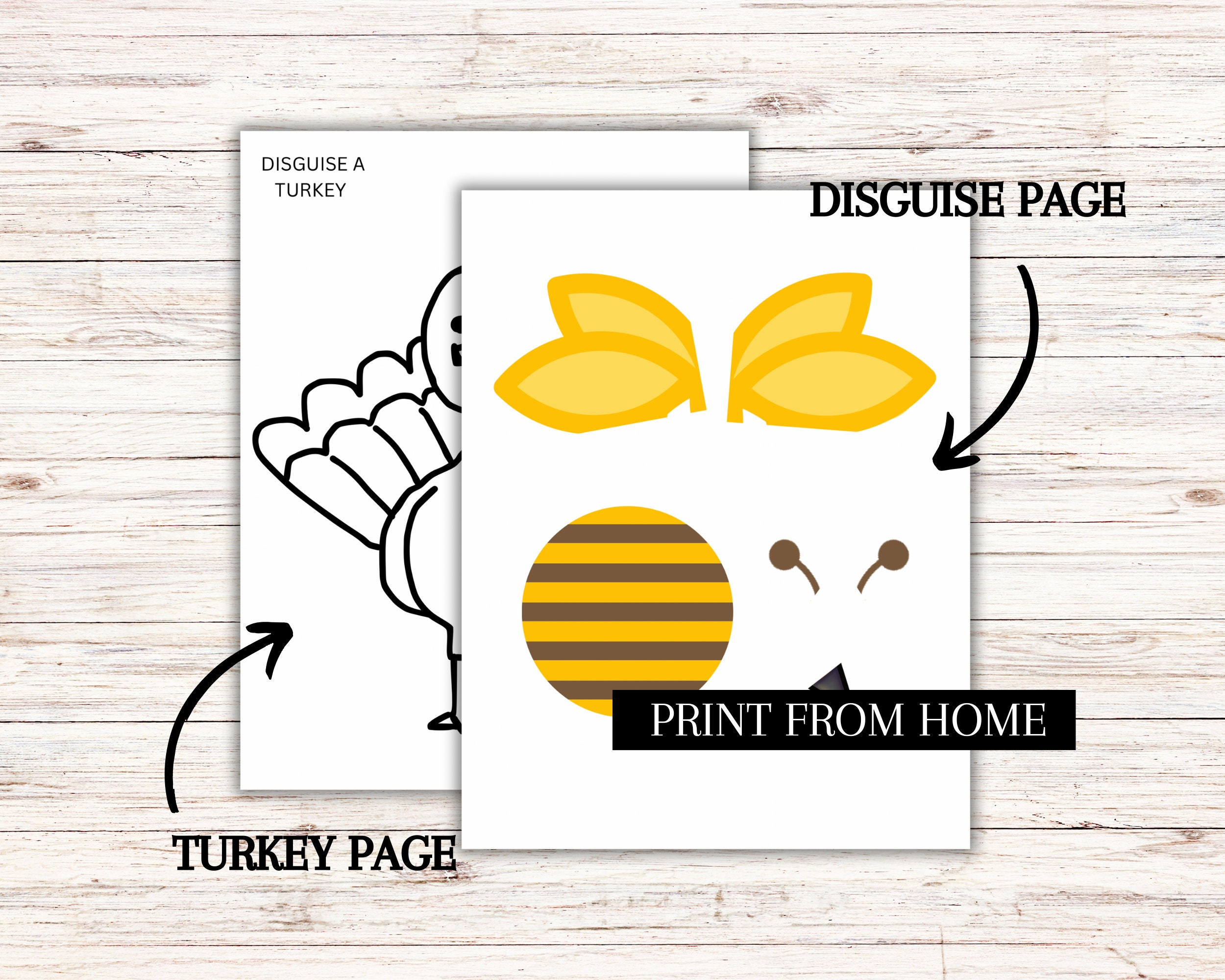 Disguise A Turkey, Turkey In Disguise Printable, Thanksgiving with Turkey in Disguise Bumblebee