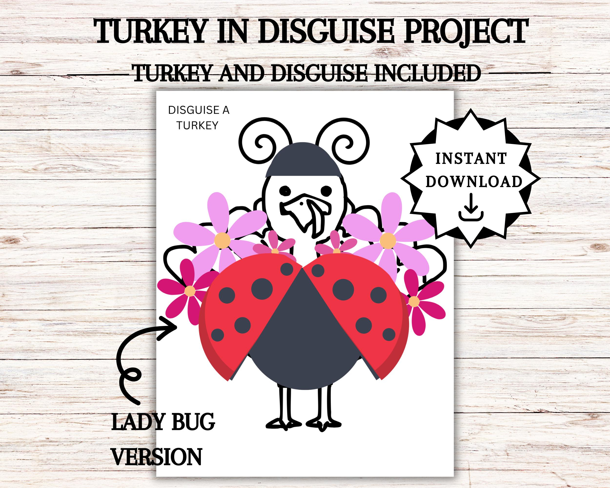 Disguise A Turkey, Turkey In Disguise Printable, Thanksgiving within Turkey in Disguise Ladybug