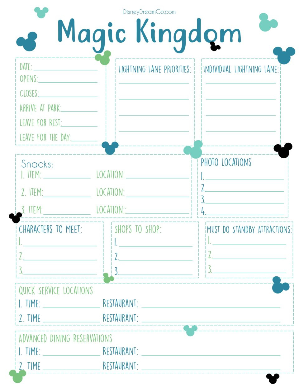 Disney World Free Planning Printables: Disney World Planner within Disney World Free Printables