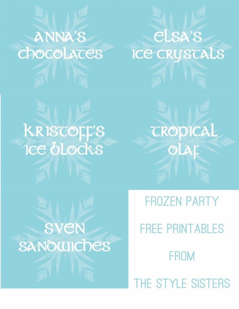 Disney&amp;#039;S Frozen Party Games And Food Labels - Karins Kottage in Frozen Food Labels Free Printables