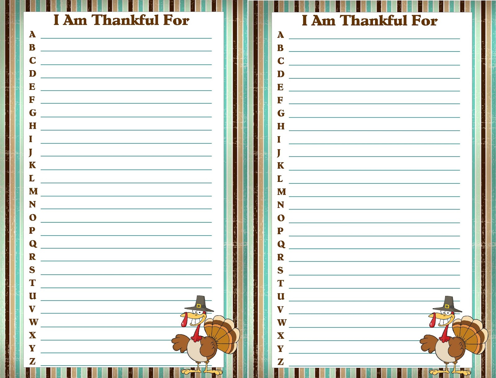 Diy Party Mom: I Am Thankful Thanksgiving Printable Game inside I am Thankful For Grame Printable