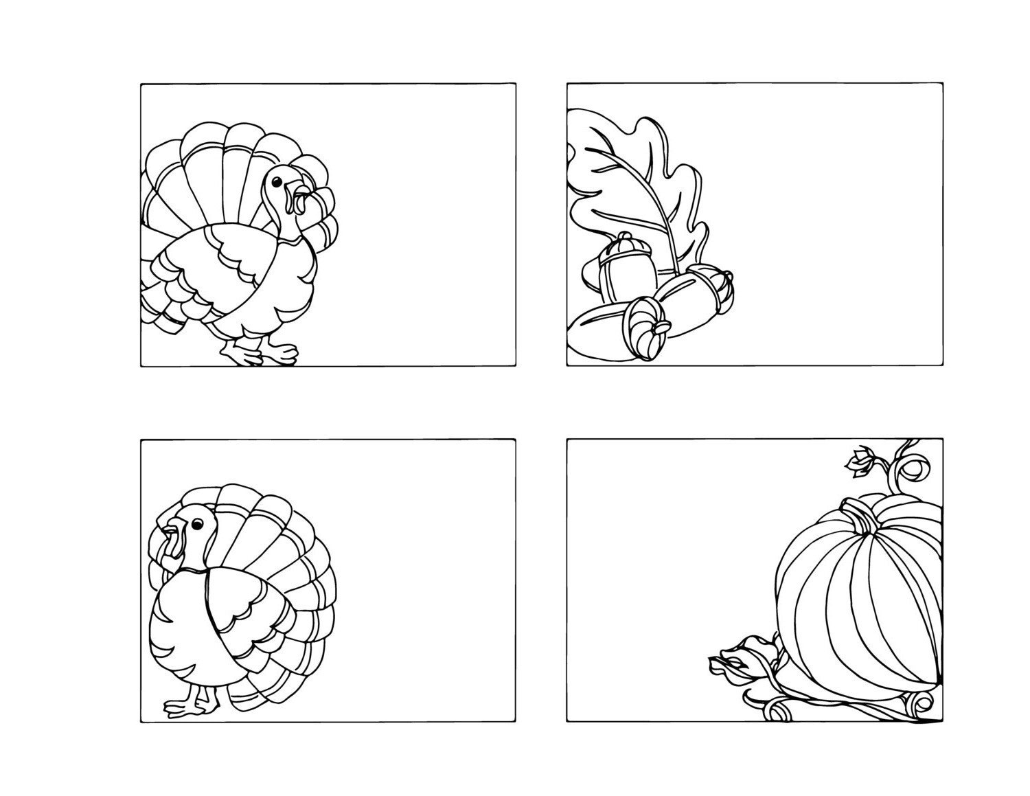 Diy Thanksgiving Place Cards- Color Your Own Name Cards- Table within Thanksgiving Place Cards Printable To Color