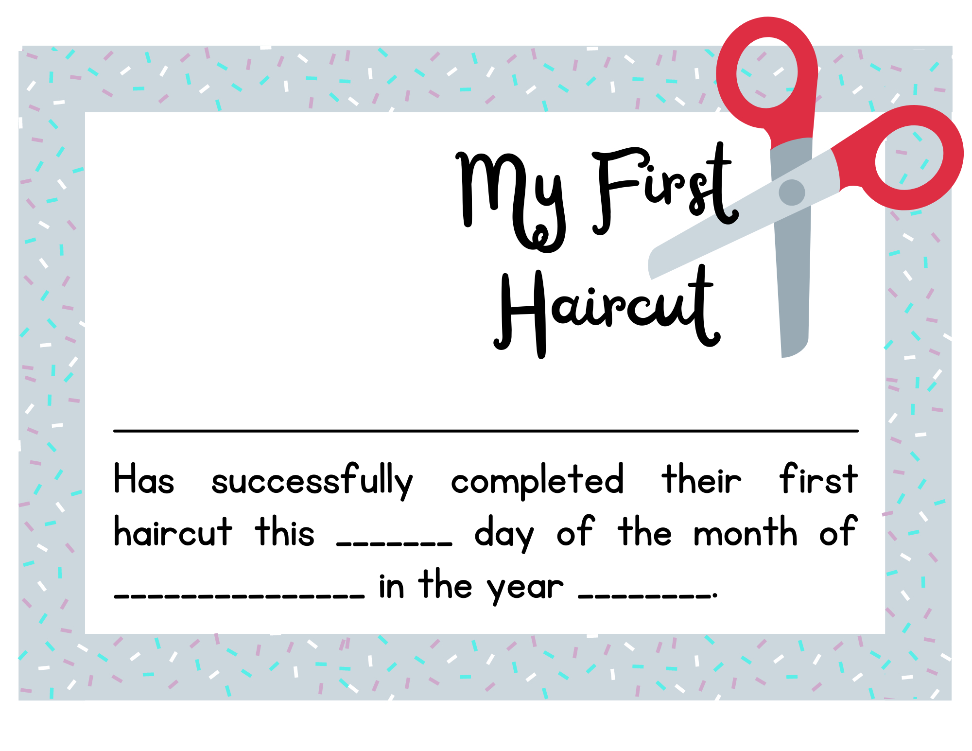 Domestic Fashionista: First Haircut + Free First Haircut regarding Free Printable First Haircut Certificate