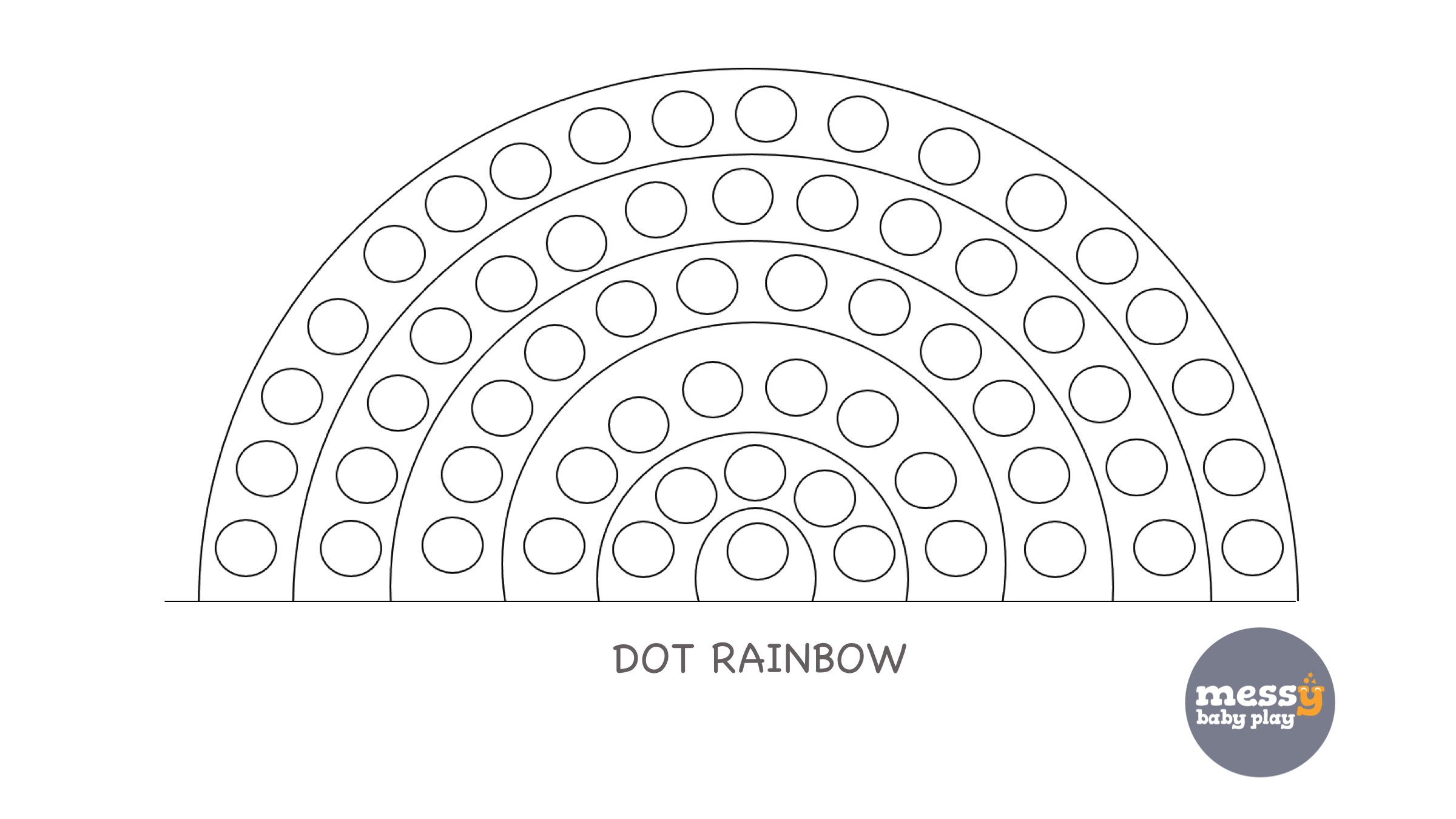 Dot Sheet: Rainbow – Messy Baby Play pertaining to Free Printable Rainbow Dot Marker Printable