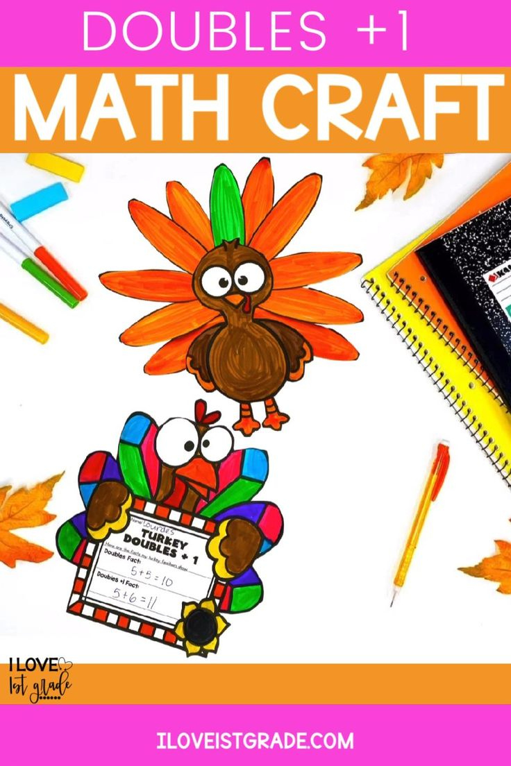 Doubles Plus One Turkey Math Craft intended for Printable Doubles Facts Poster