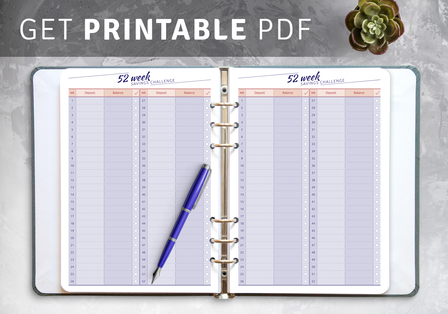 Download Printable 52 Week Savings Challenge Pdf with Savings Challenge Printable Free Download