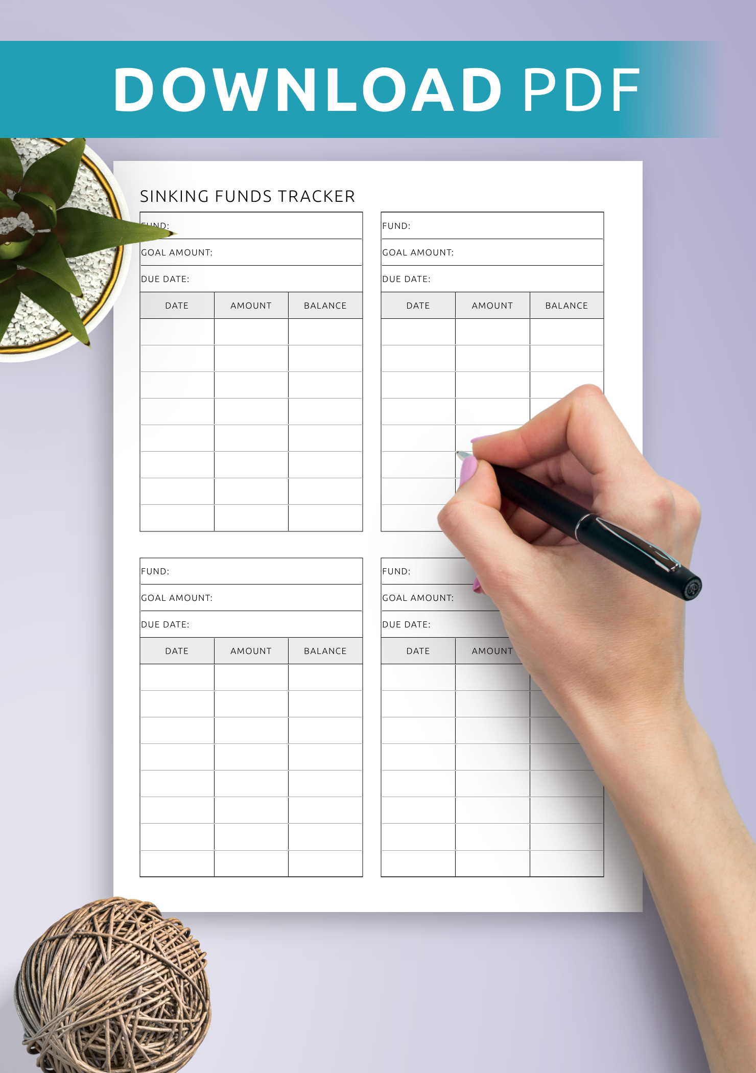 Download Printable Blank Sinking Funds Tracker Template Pdf pertaining to Sinking Fund Tracker Printable Free