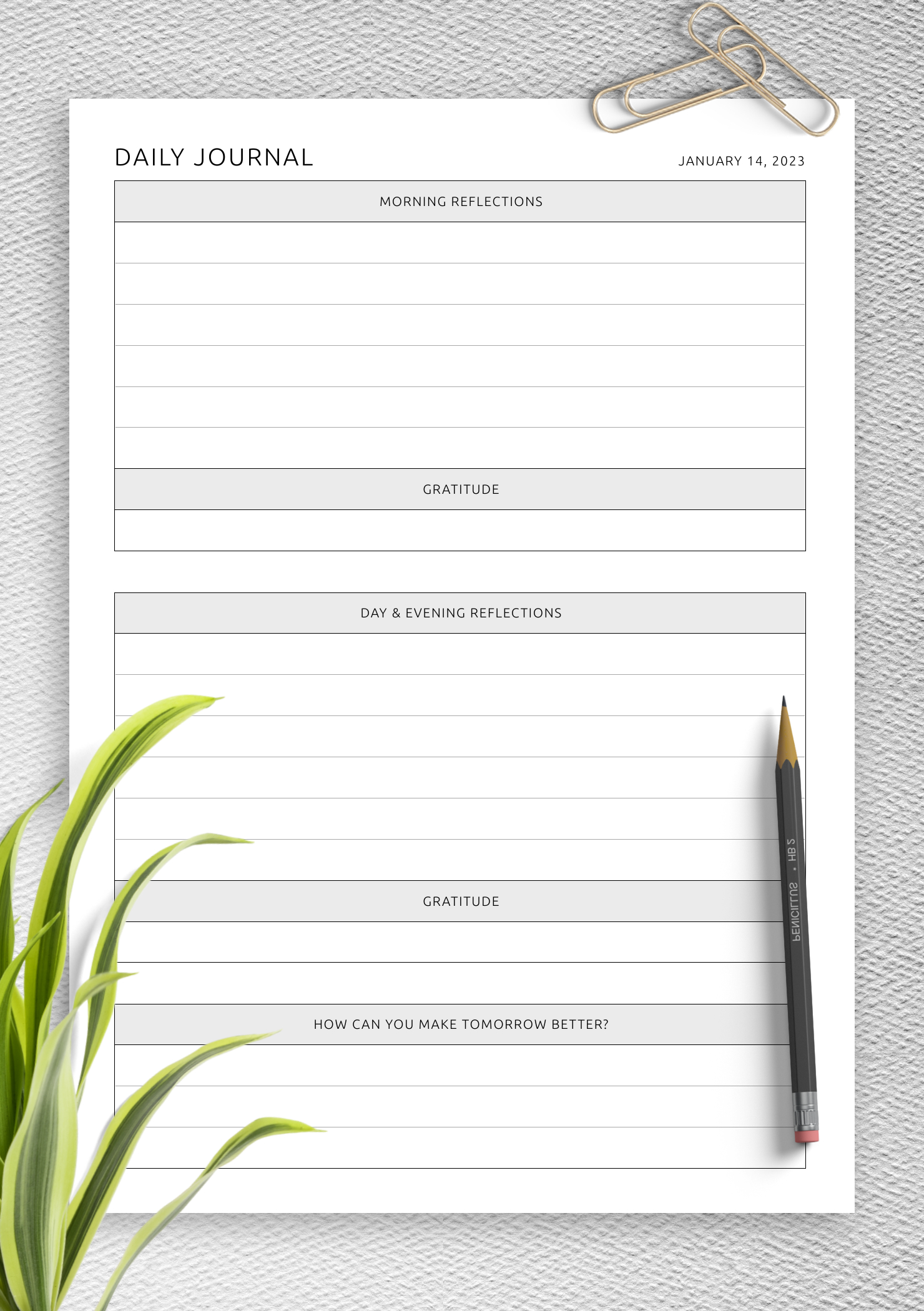 Download Printable Daily Journal Pdf within Free Printable Journal Sheets