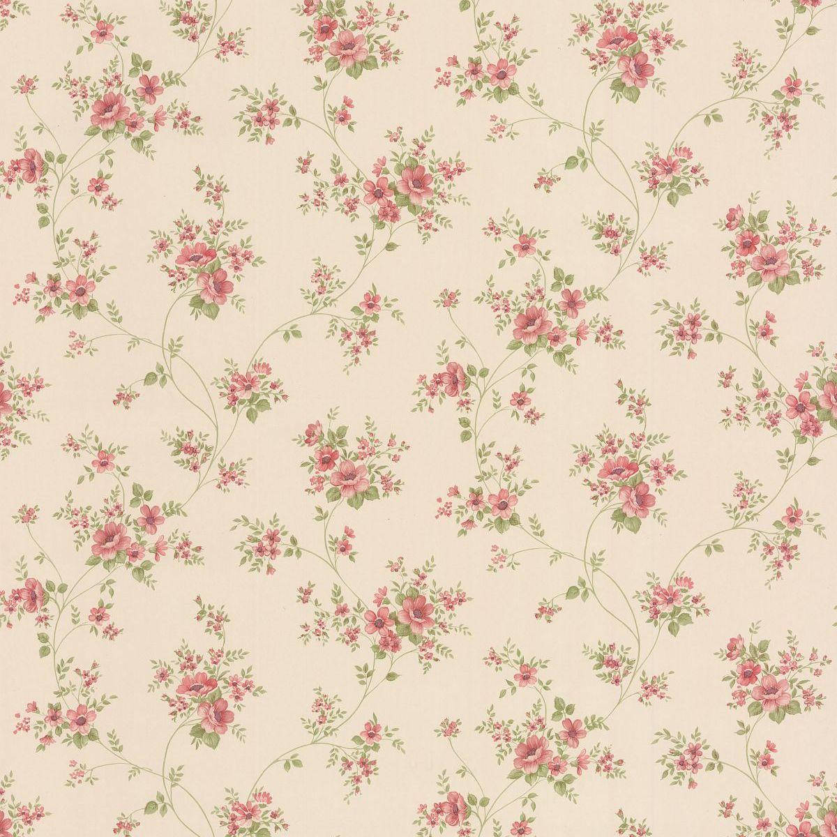 Download Vintage Dollhouse Flower Wall Covering Wallpaper pertaining to Free Printable Victorian Dollhouse Wallpaper