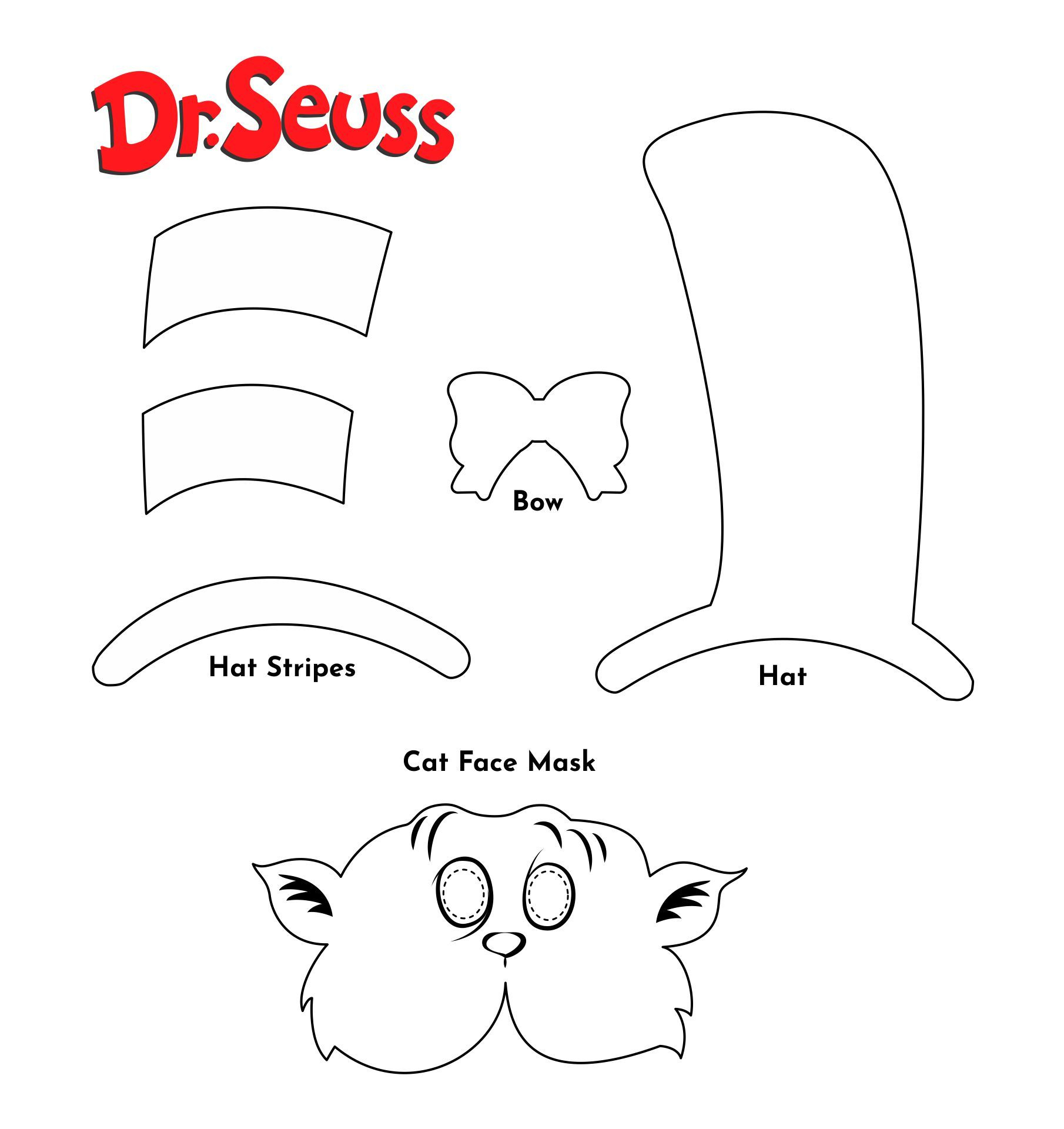 Dr. Seuss Mask Templates - 10 Free Pdf Printables | Printablee regarding Free Printable Dr Seuss Hat Template