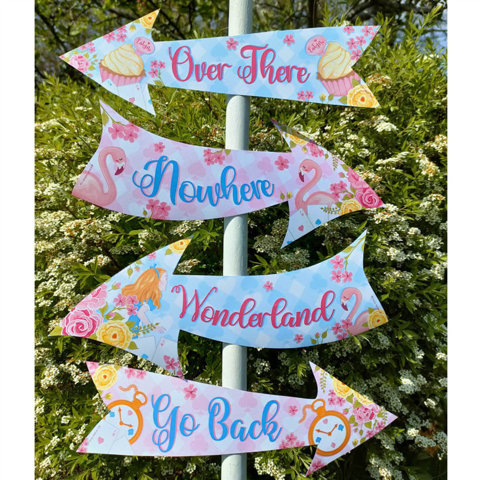 Dreamy Alice In Wonderland Party Signs inside Printable Free Printable Alice in Wonderland Signs