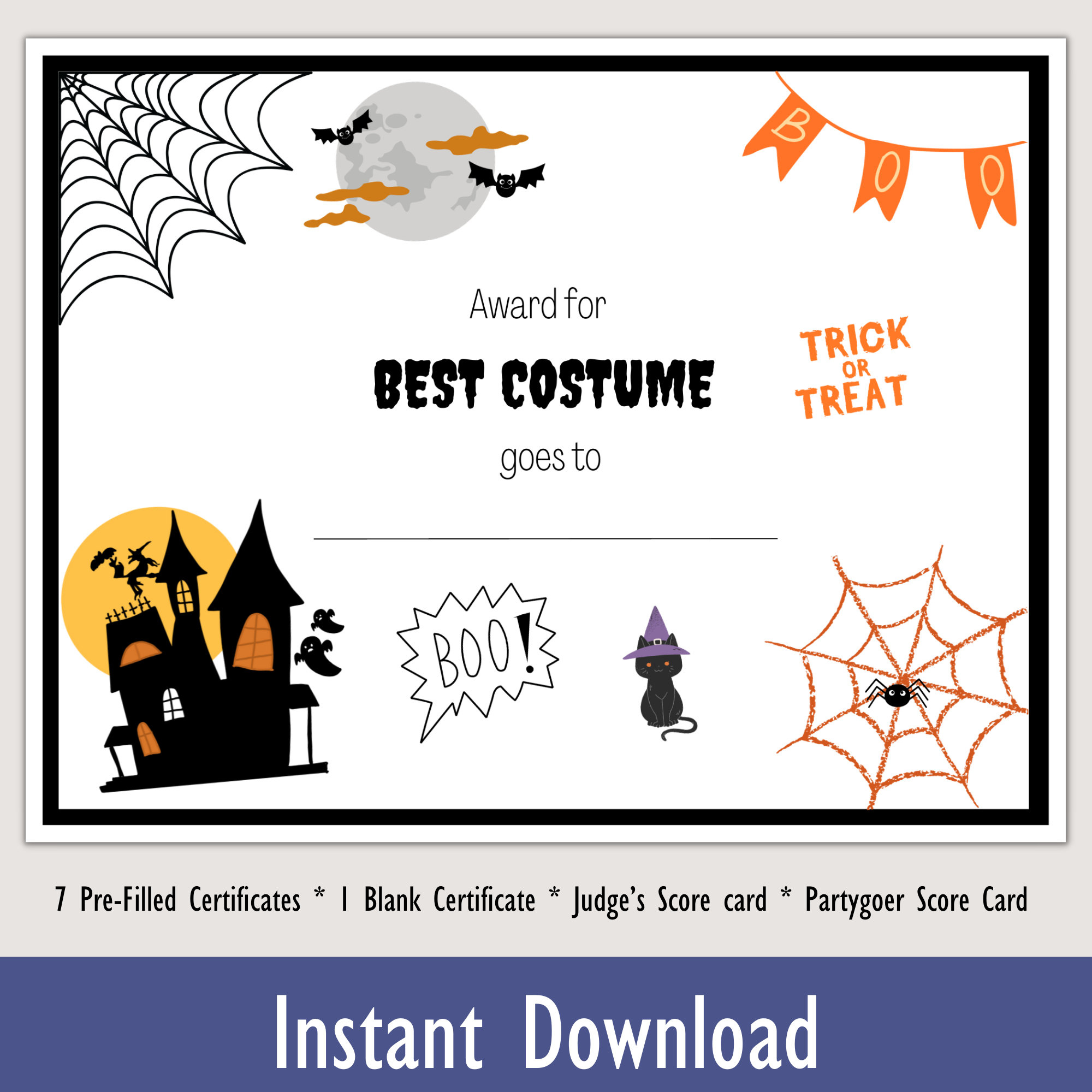 Druckbare Halloween Kostüm Party Award, Halloween Party, Halloween regarding Halloween Costume Awards Printable
