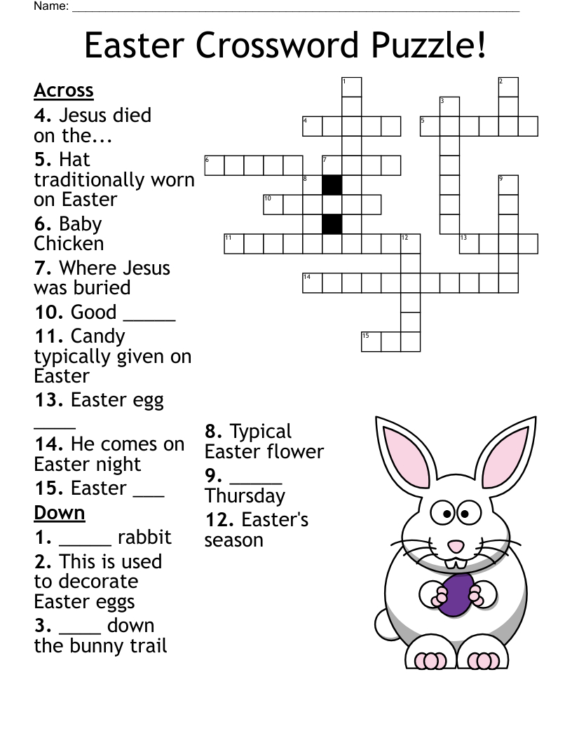 Easter Crossword Puzzle! - Wordmint inside Free Easter Crossword Puzzles Printable