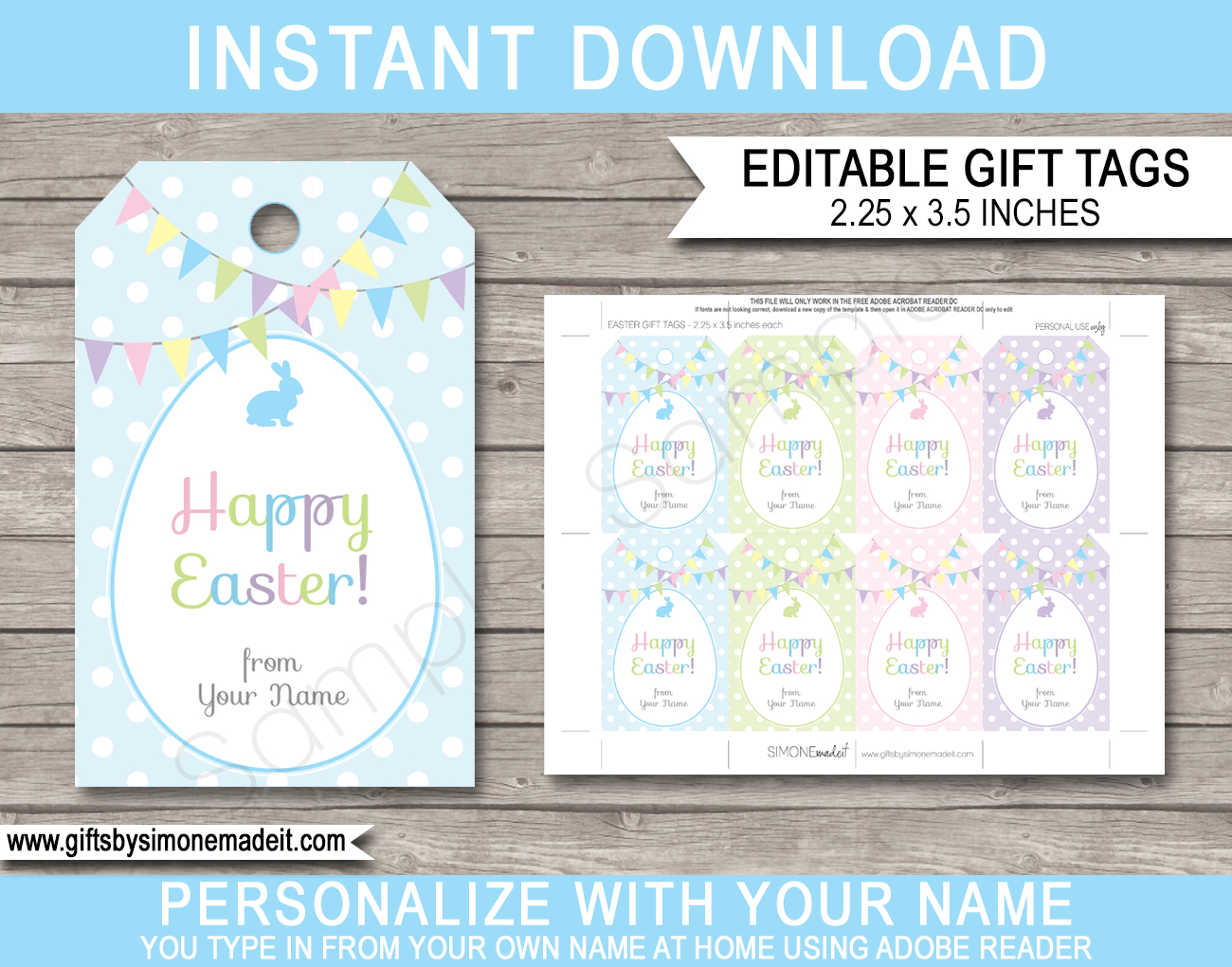 Easter Gift Tags within Easter Basket Tags Printable Free