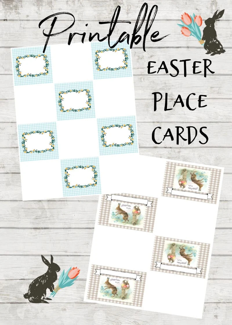 Easter Gingham Place Cards Free Printables - Diy Beautify throughout Free Printable Easter Place Cards