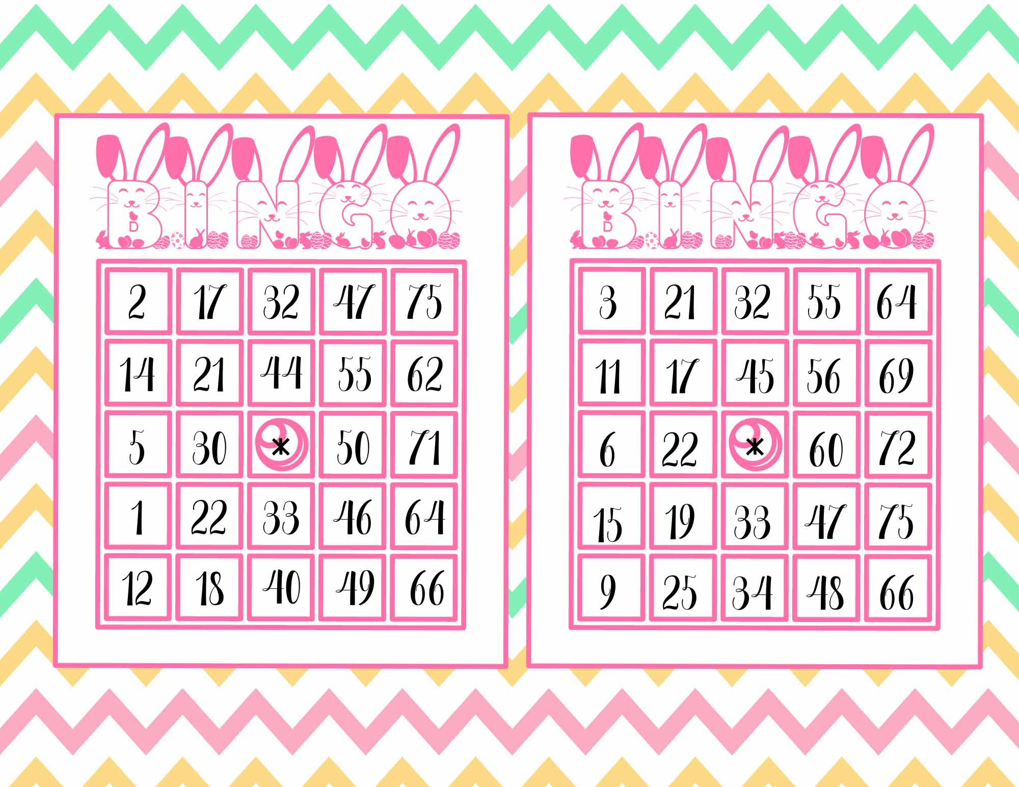 Easter Number Bingo Cards inside Easter Bingo Cards With Numbers
