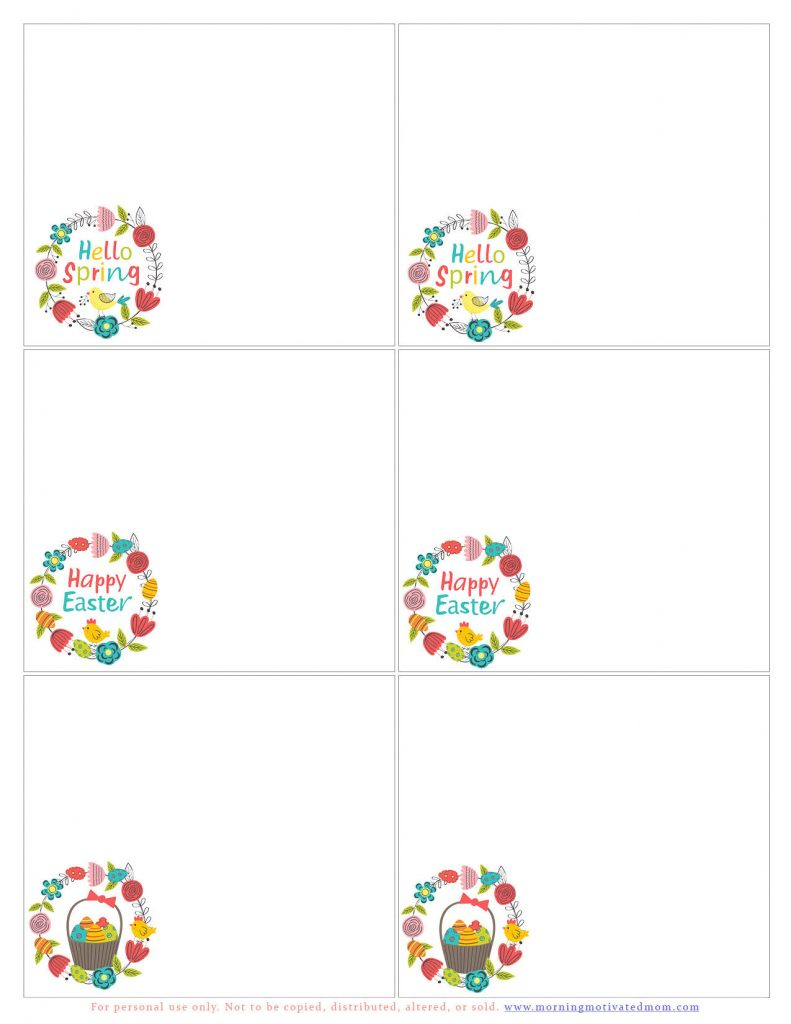 Easter Place Cards – Morning Motivated Mom within Easter Place Cards Printable