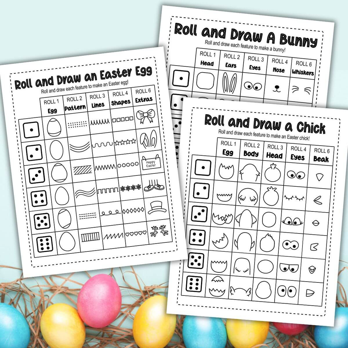 Easter Roll And Draw Game - Free Printable Easter Dice Game! - The throughout Roll and Draw Free Printable