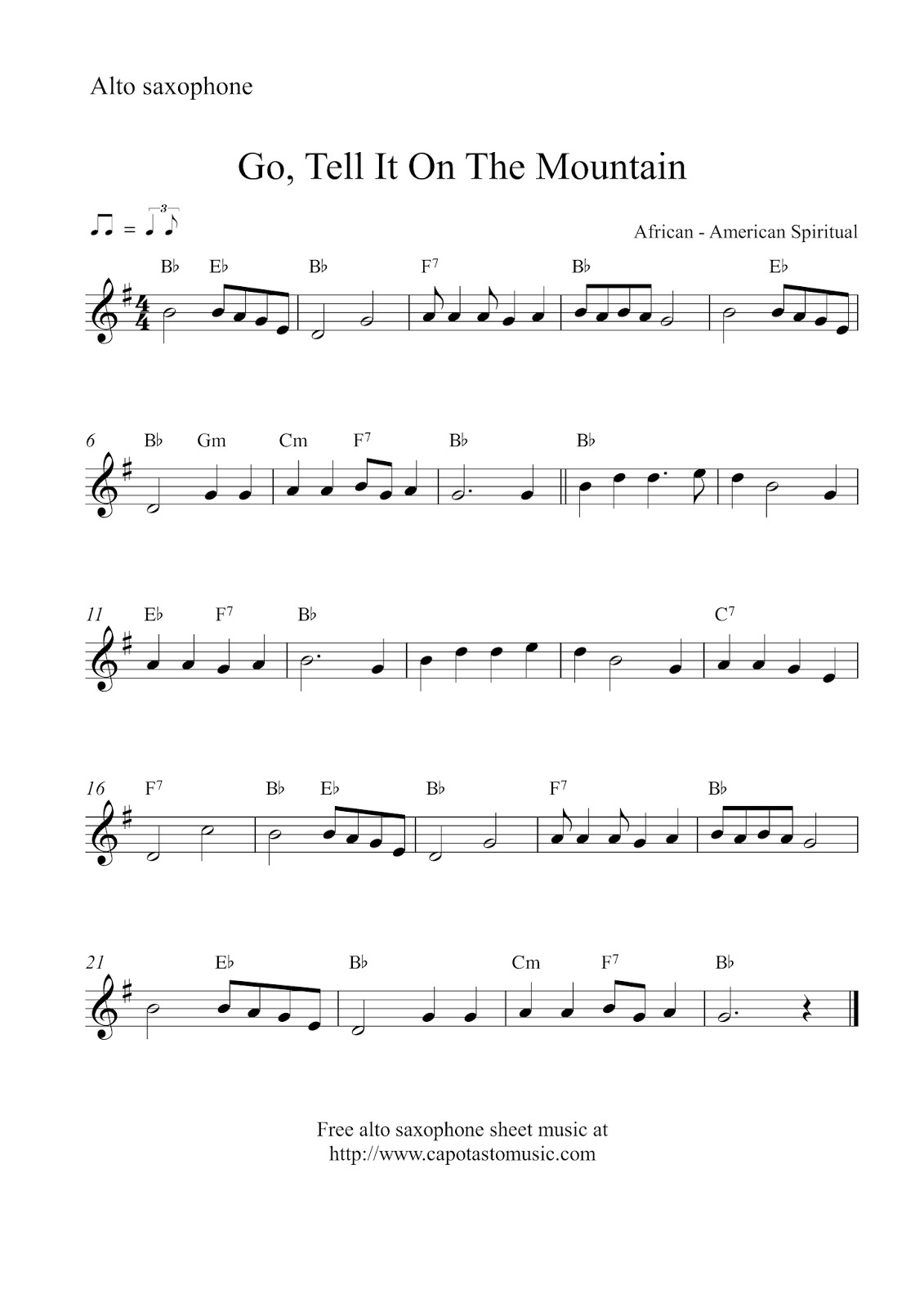Easy Sheet Music For Beginners: Free Christmas Alto Saxophone for Alto Sax Sheet Music Free Printable