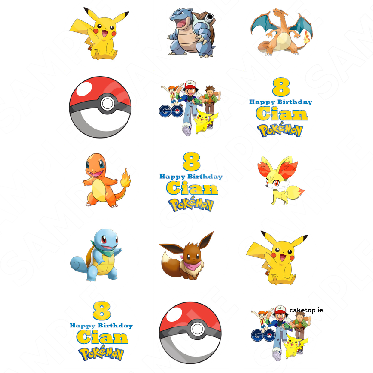 Edible Cake Toppers Ireland | High Quality Easy Peel Toppers inside Pokemon Cupcake Toppers Printable