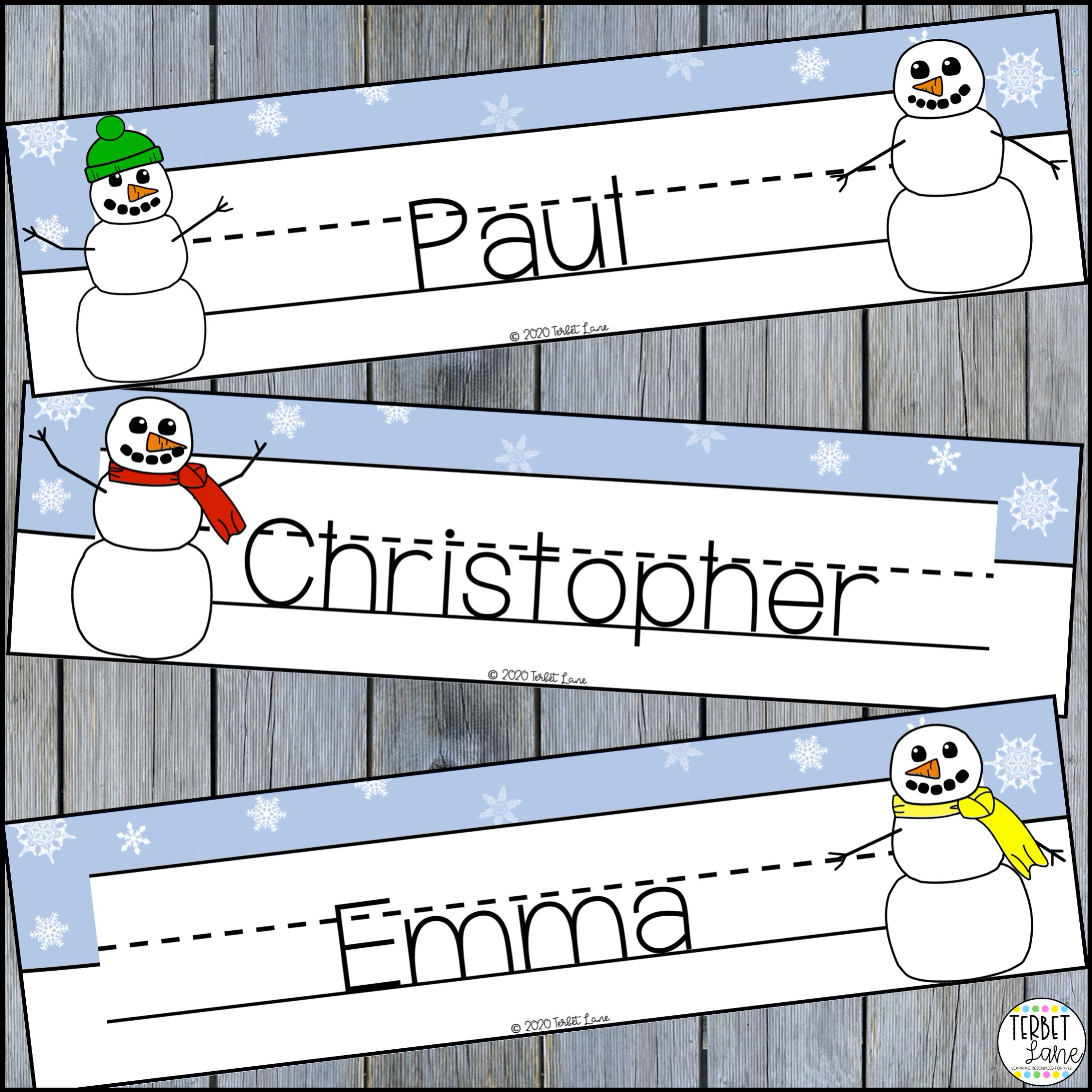 Editable Desk Name Tags | Winter Themed Desk Name Plates - Classful with regard to Free Printable Winter Name Tags