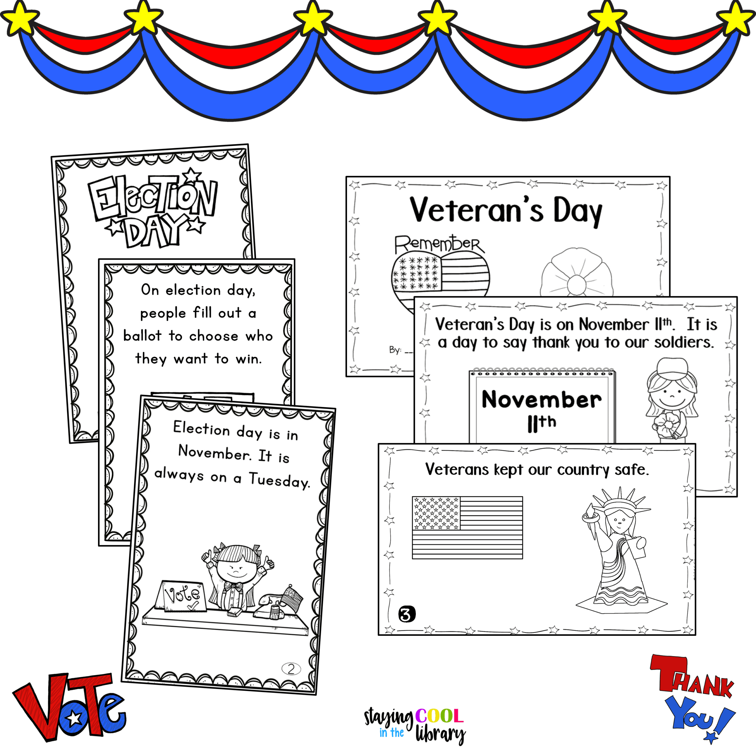 Election Day And Veteran&amp;#039;S Day Print And Digital Mini Books throughout Veterans Day Mini Book Printables