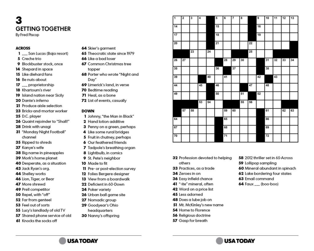 Eugene Sheffer Crossword - Free Printable with Printable Eugene Sheffer Crossword