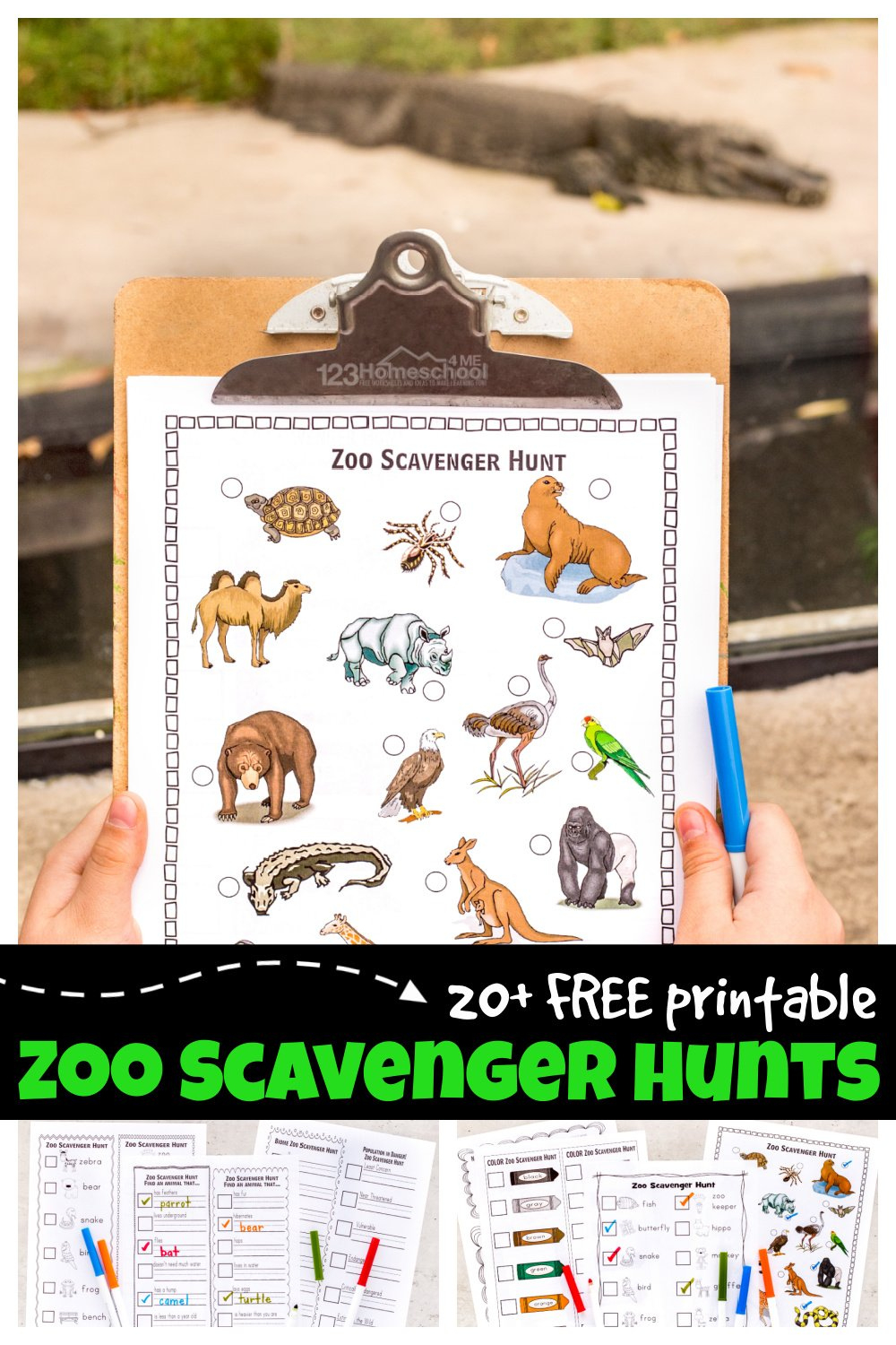 🦒🐘🦍🦩 20+ Free Zoo Animal Scavenger Hunt Printables For Kids S for Free Printable Zoo Scavenger Hunt