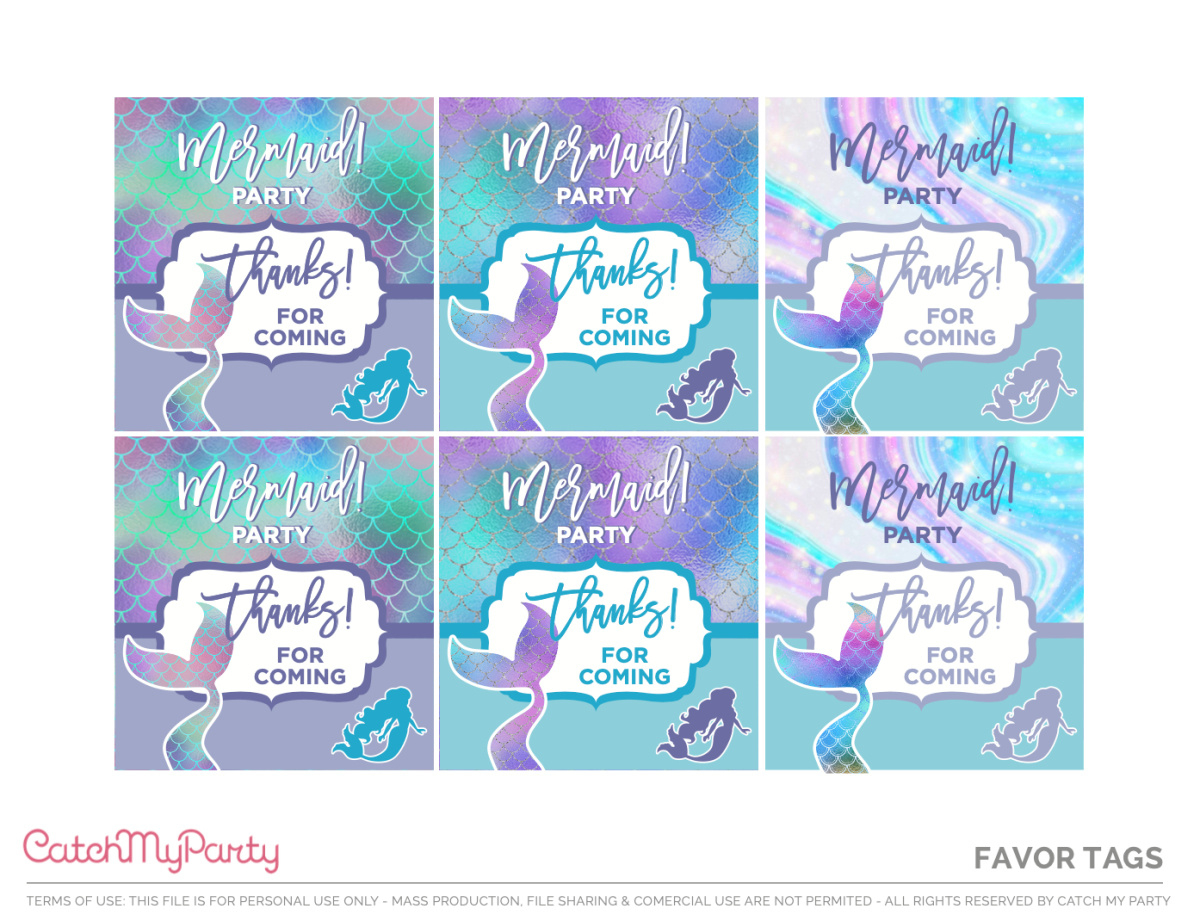 Fabulous Free Mermaid Party Printables! | Catch My Party for Free Printable Mermaid Party