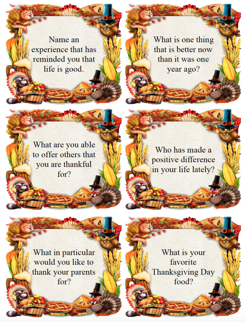 Fabulous Thanksgiving Conversation Starters {Free Printable} with regard to Free Thanksgiving Conversation Starters Printable